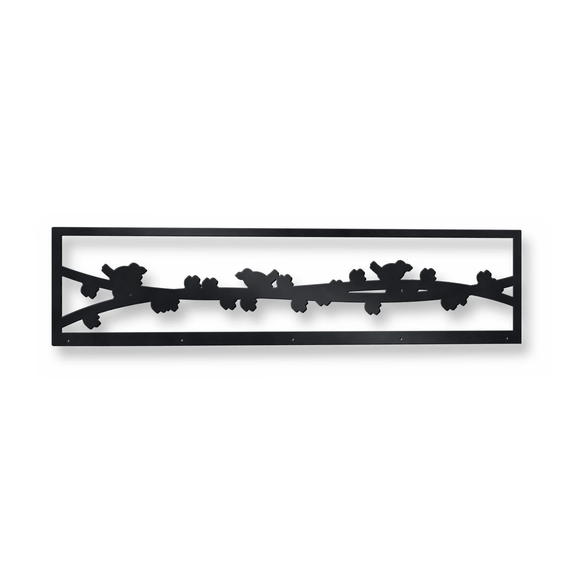 Wrenfield Fence Topper in satin black – plasma-cut 3 mm steel, studio photo on white