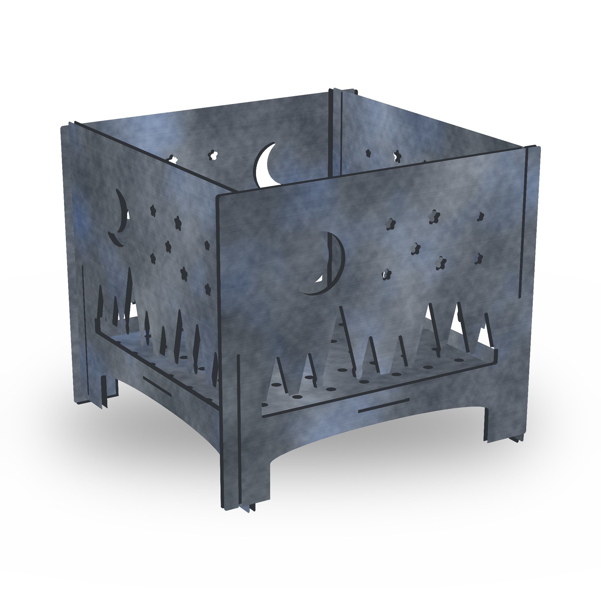 Starfall Plasma-Cut Slot-Together Fire Pit – Mild Steel