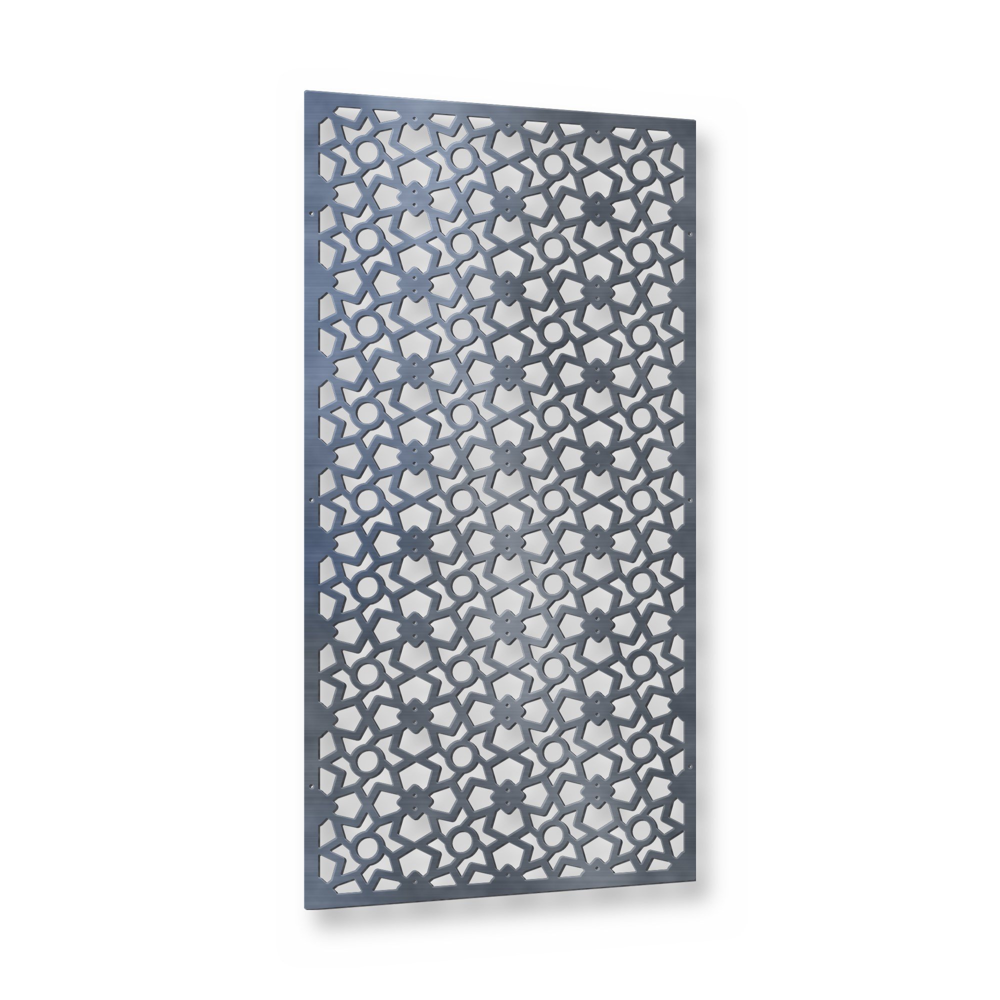 Zellige Plasma-Cut Privacy Screen Panel – Mild Steel