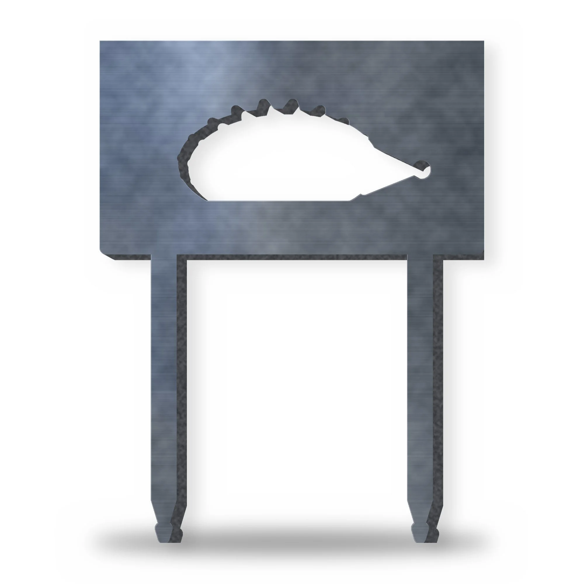 Hedgehog Boot Scraper in raw mild steel – plasma-cut 6 mm steel, studio photo on white
