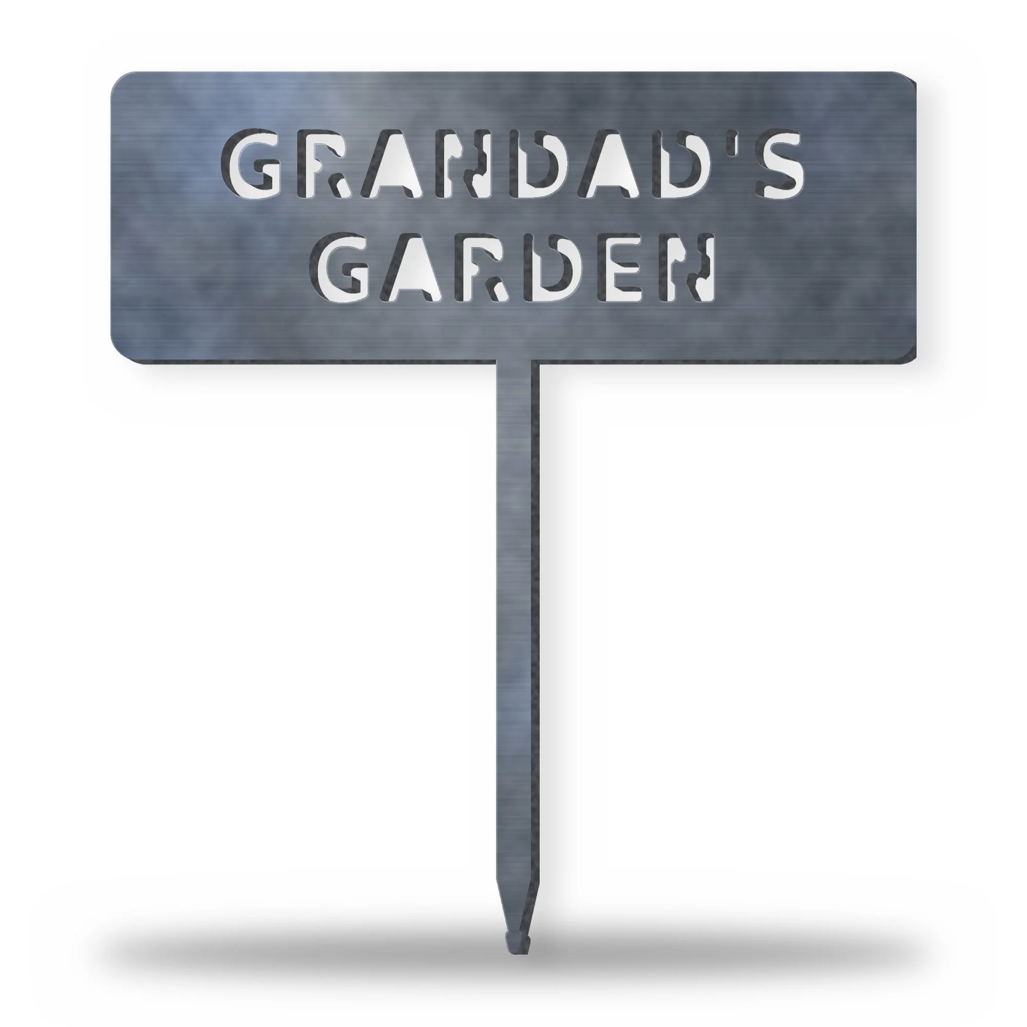 Example of the Personalised Garden Name Stake reading GRANDAD'S GARDEN