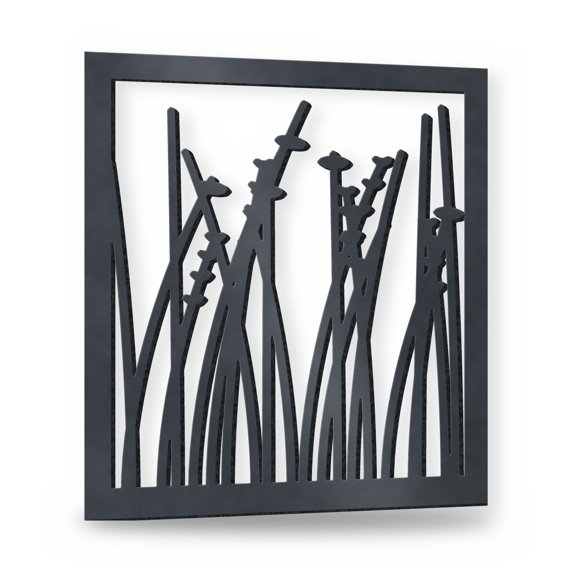 Saltmarsh Low Front Garden Gate in anthracite grey – plasma-cut 3 mm steel, studio photo on white