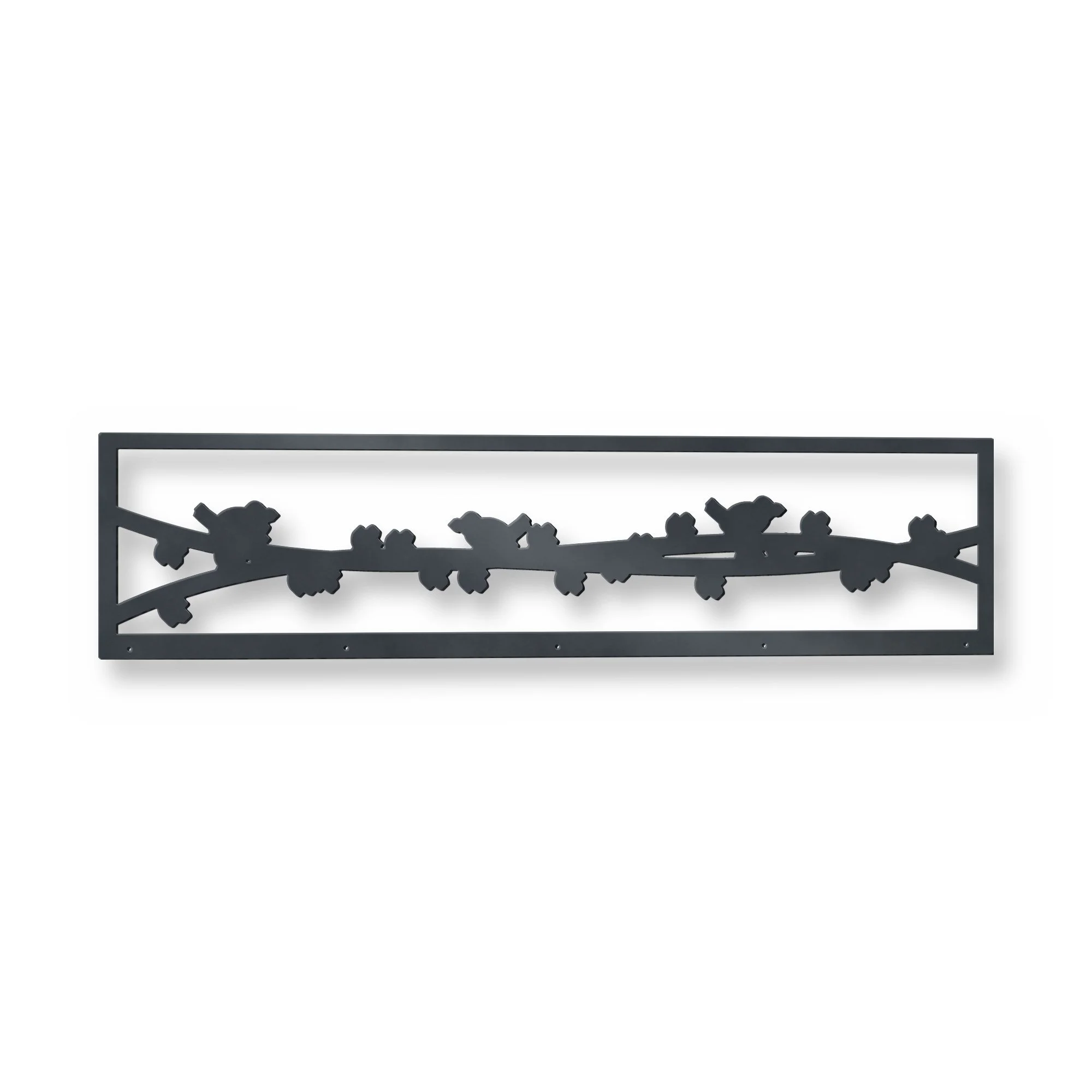 Wrenfield Fence Topper in anthracite grey – plasma-cut 3 mm steel, studio photo on white