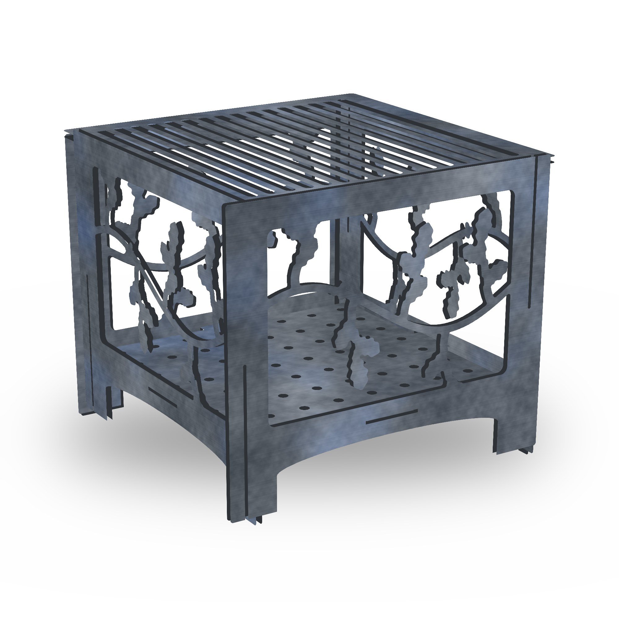 Hawthorn Slot-Together Fire Pit shown with the optional steel grill grate fitted
