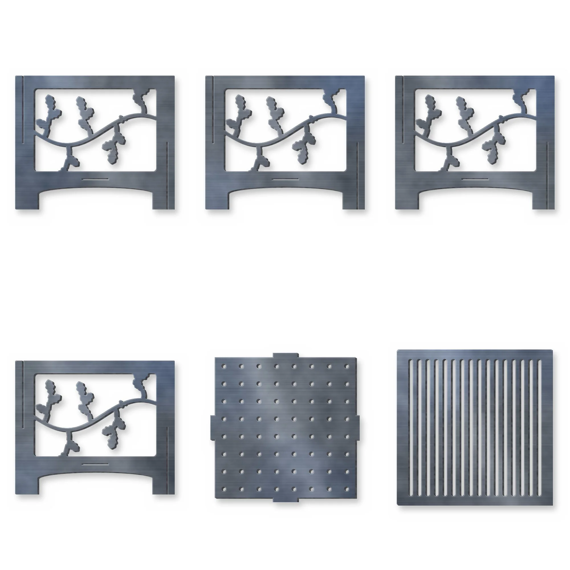 Hawthorn Slot-Together Fire Pit flat-pack parts laid out before assembly, plasma-cut 4 mm steel