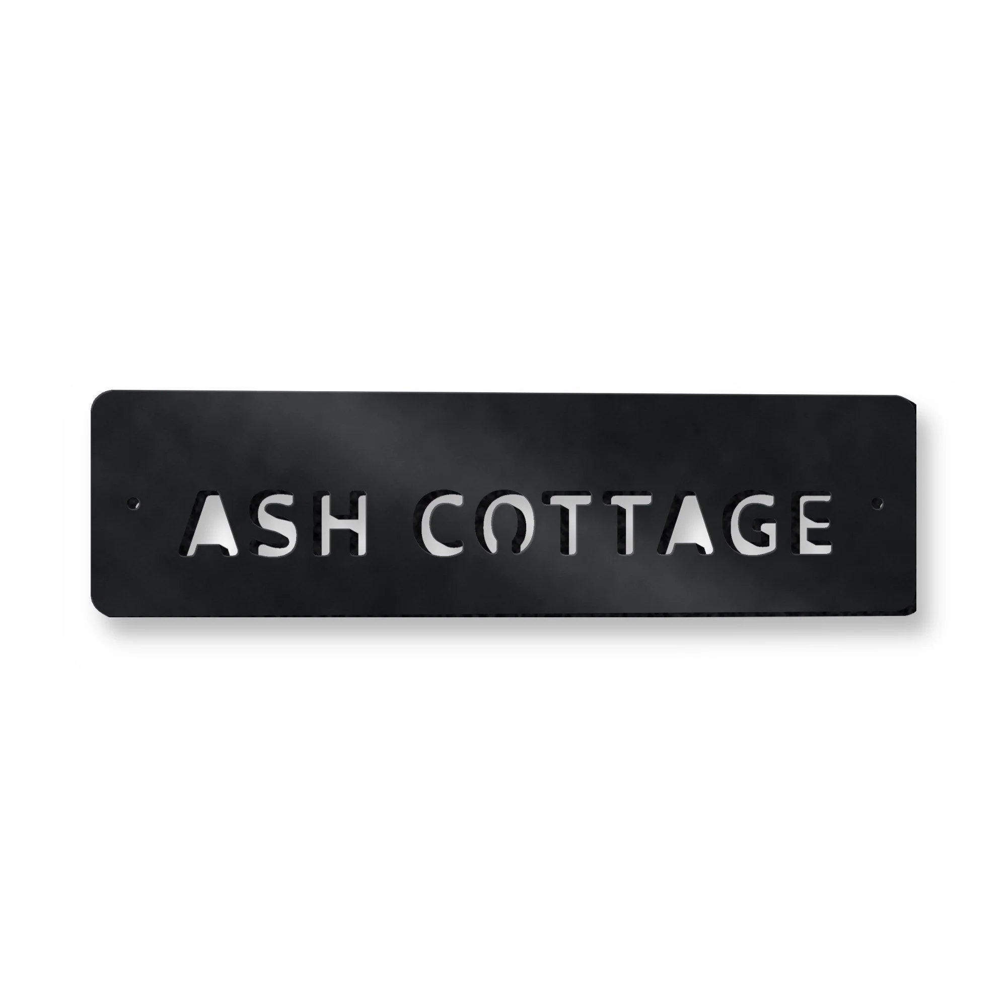 Example of the Personalised Gate Name Plate reading ASH COTTAGE
