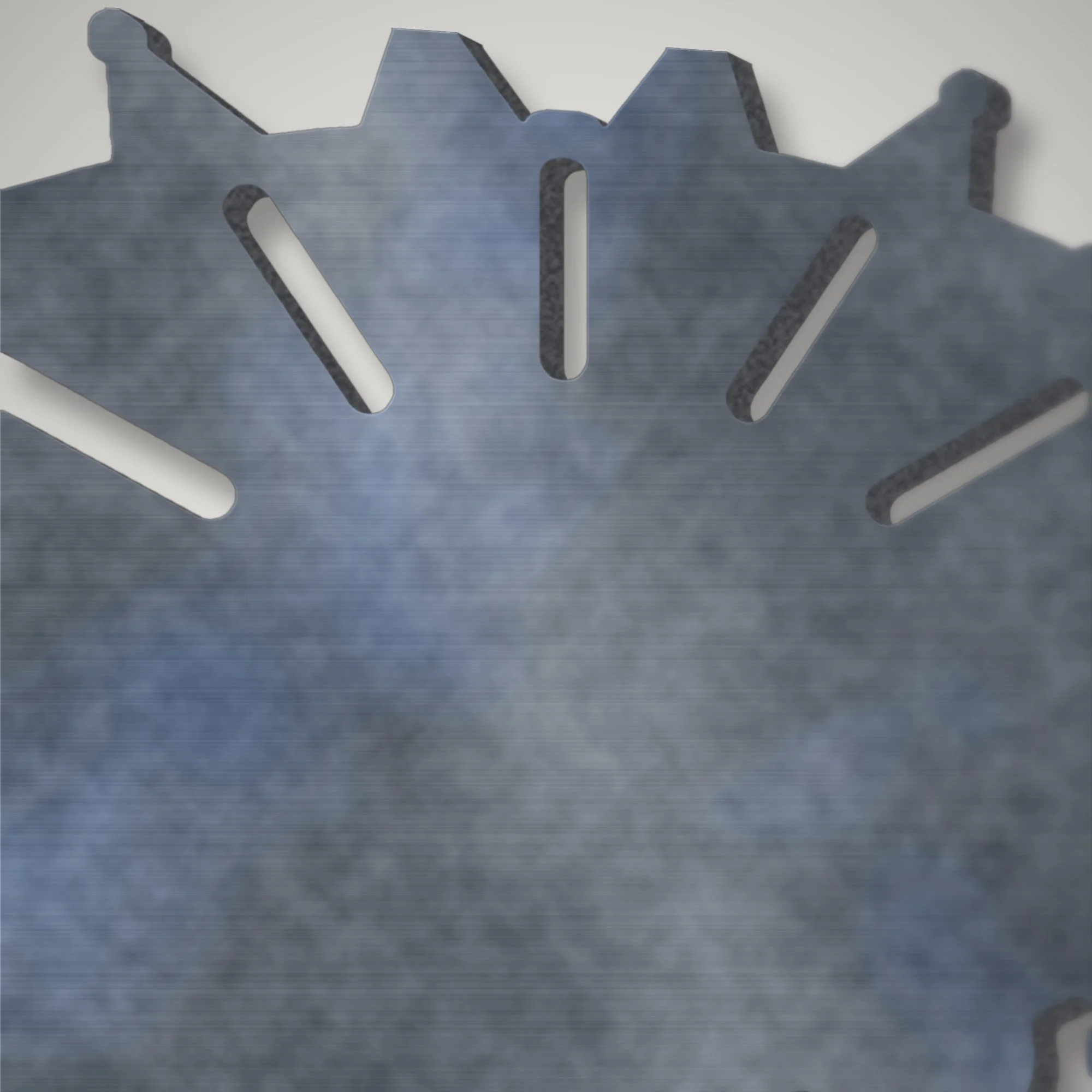 Close-up of the hedgehog's spines plasma-cut in 3 mm steel showing the cut edge