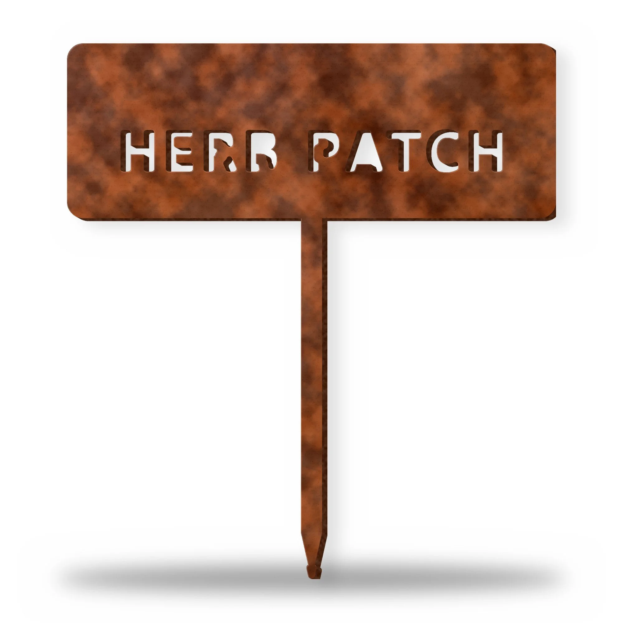 Example of the Personalised Garden Name Stake reading HERB PATCH