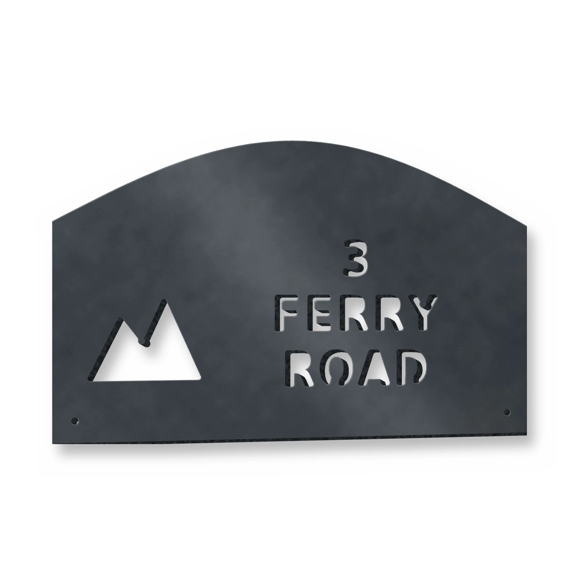 Example of the Personalised Address Plaque with Motif reading 3 / FERRY ROAD