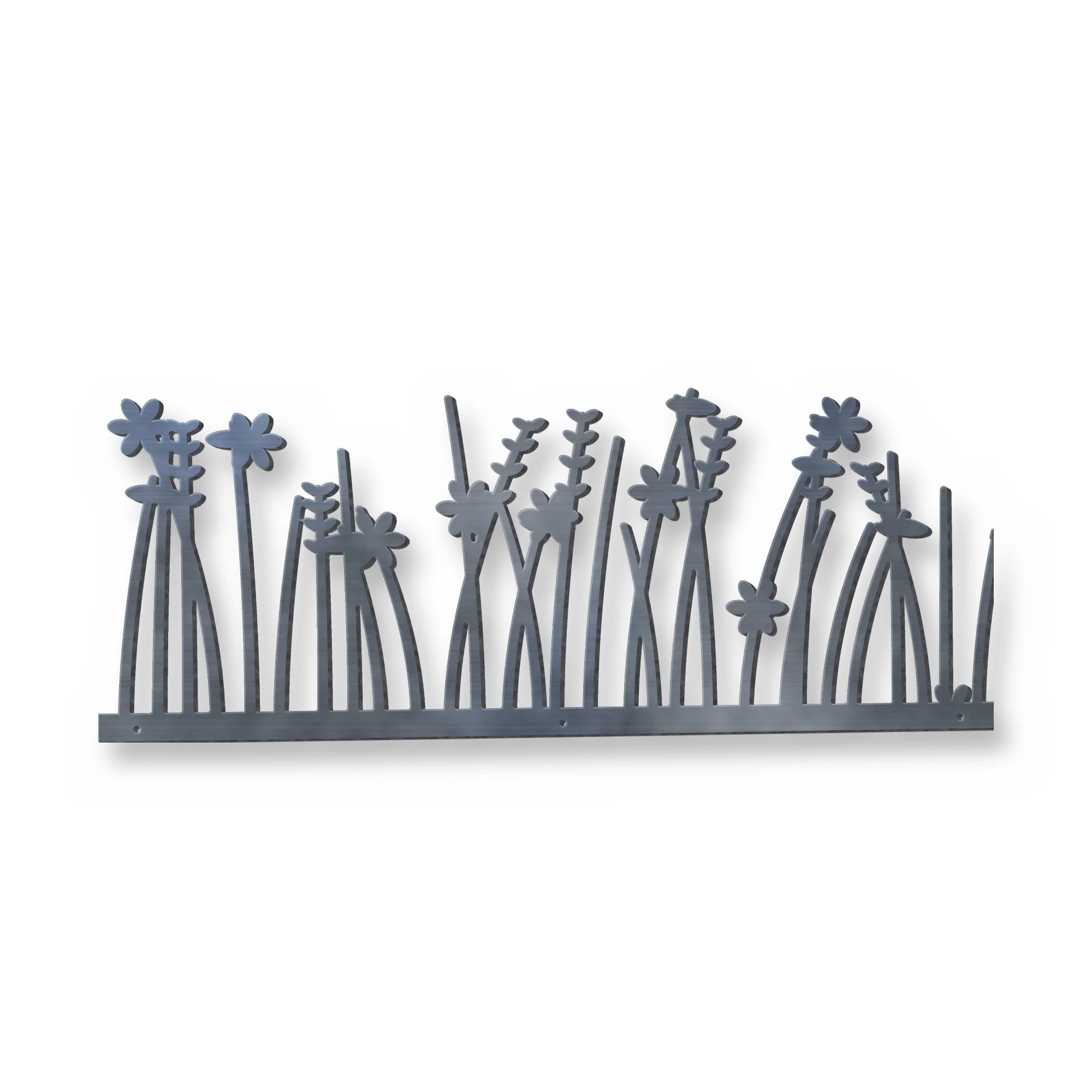 Saltmarsh Meadow Metal Wall Art in raw mild steel – plasma-cut 3 mm steel, studio photo on white