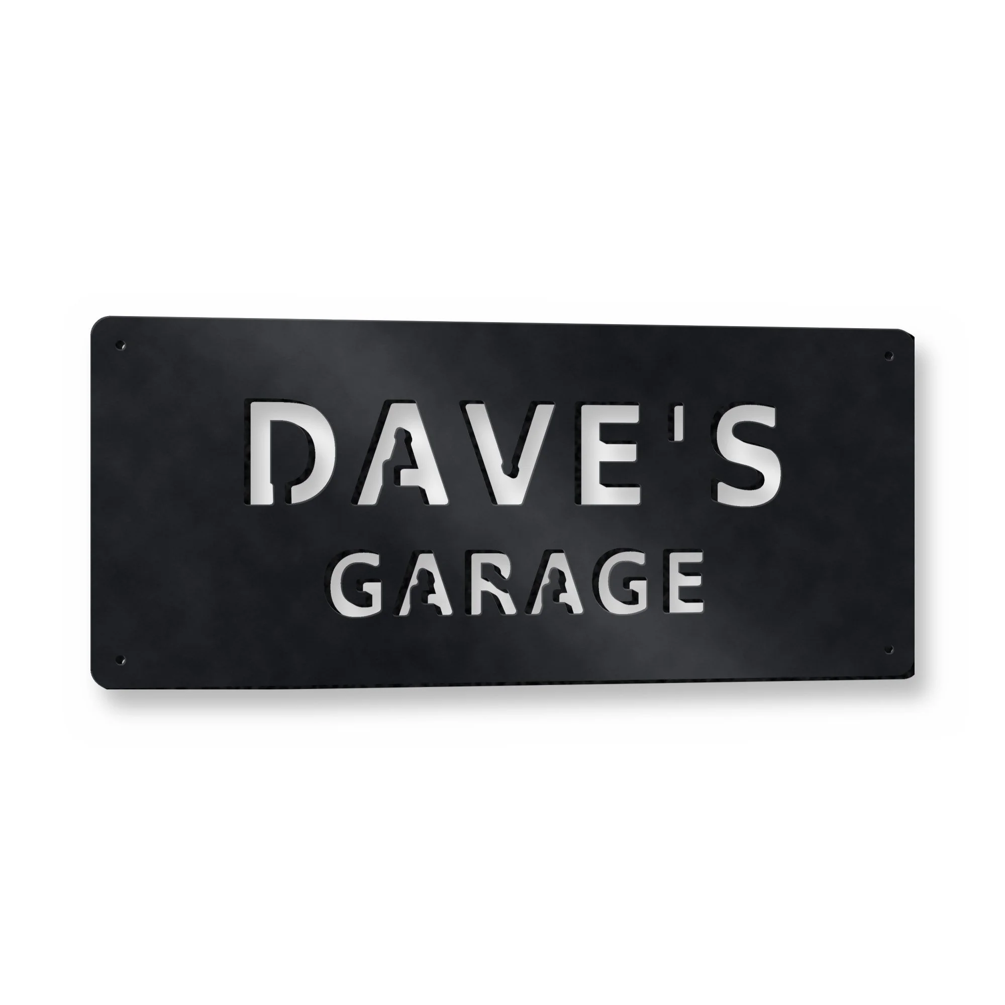 Example of the Personalised Garage Sign reading DAVE'S