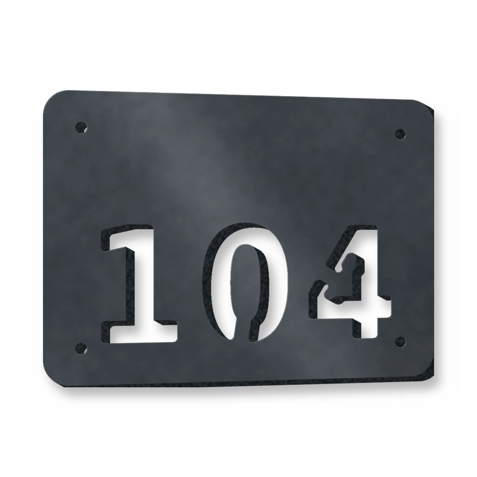 Example of the Personalised House Number Plate reading 104