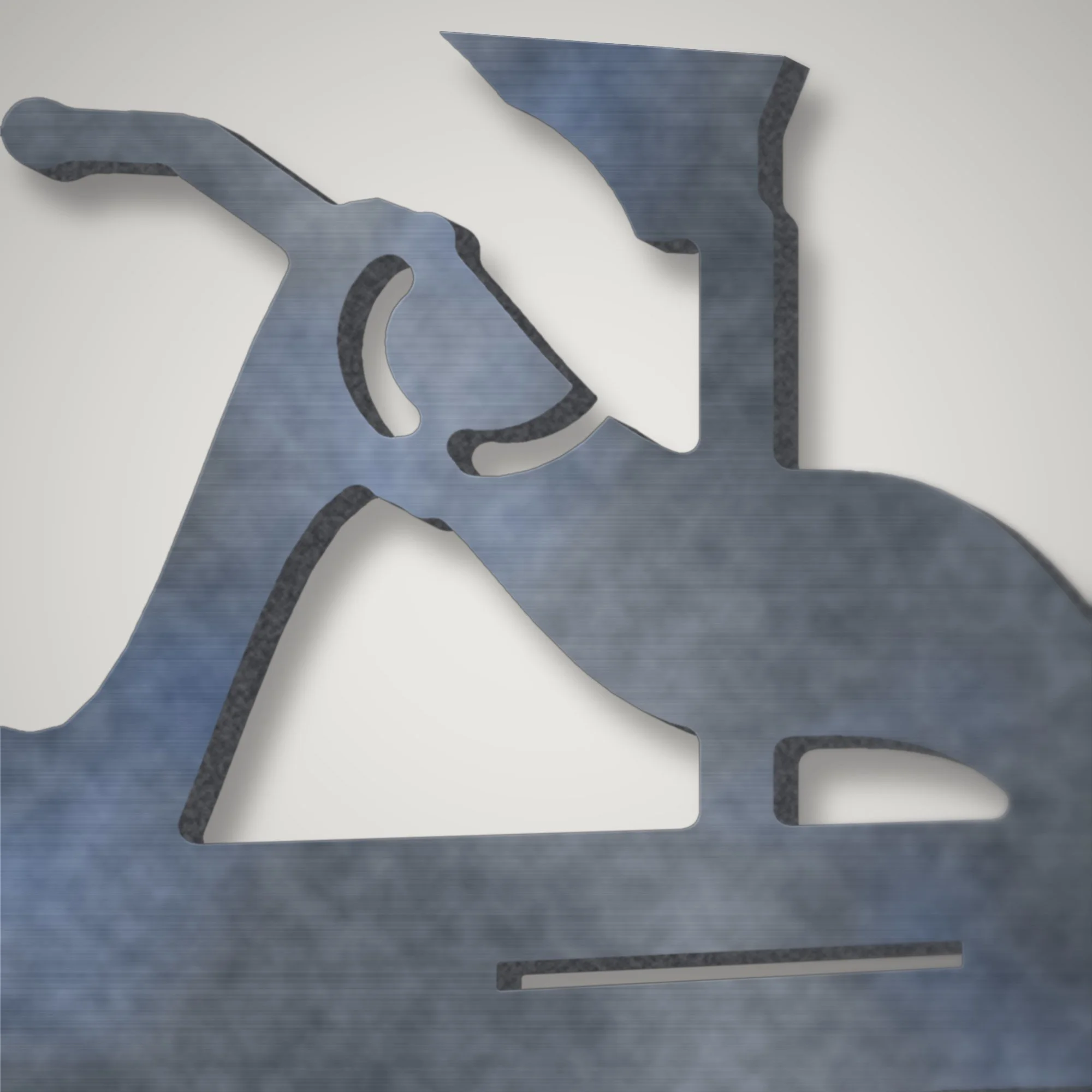 Close-up of a plasma-cut wave crest and corner slot joint on the fire pit, showing the cut edge of 4 mm mild steel