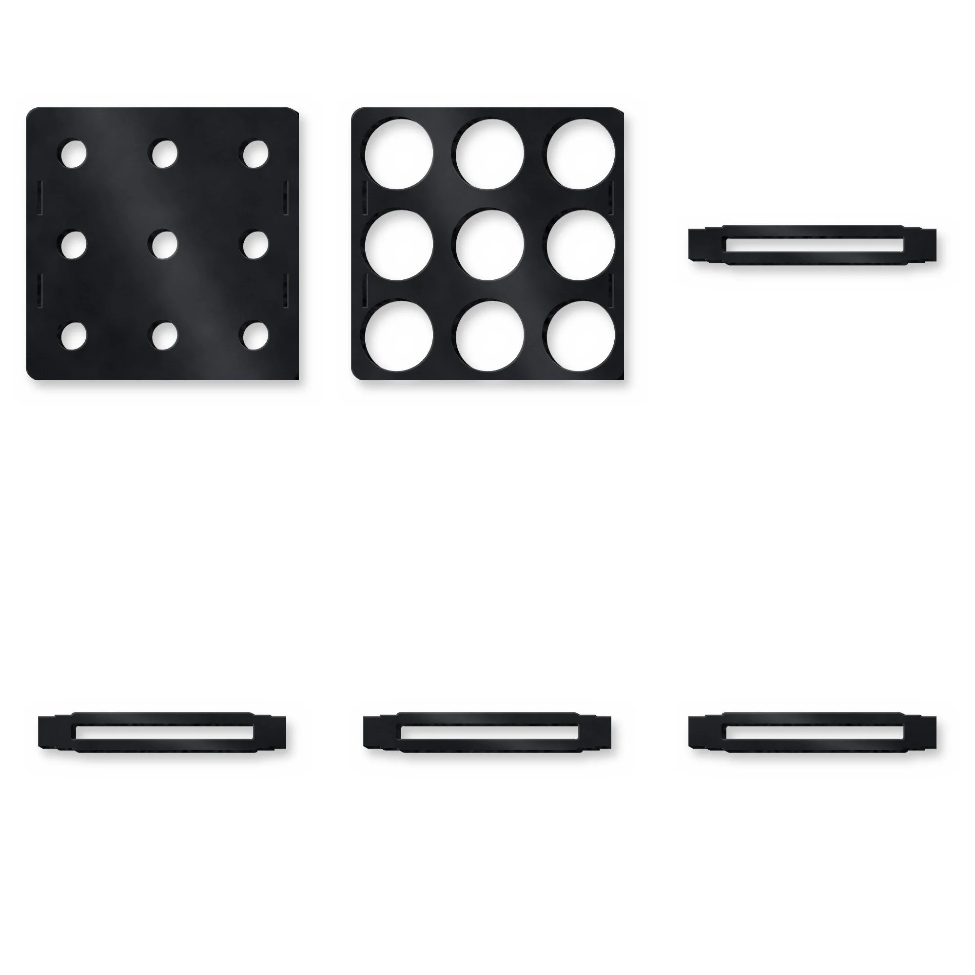 Flat-Pack Steel Wine Rack (9 Bottles) flat-pack parts laid out before assembly, plasma-cut 4 mm steel