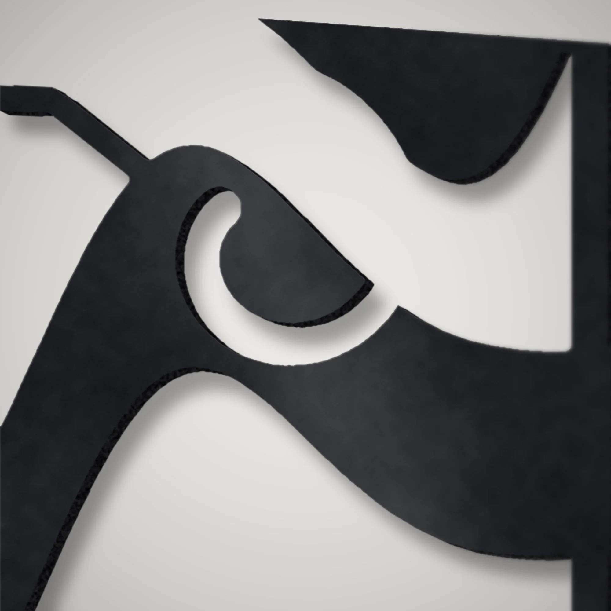 Close-up of a plasma-cut wave crest in the gate infill beside the welded frame, showing the cut edge