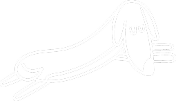 Minimalist line drawing of a dog with long ears and a relaxed posture.