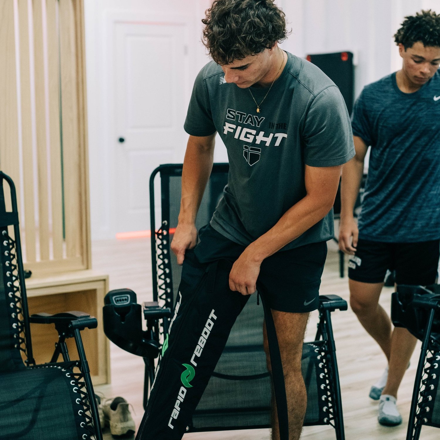 Athletes using compression