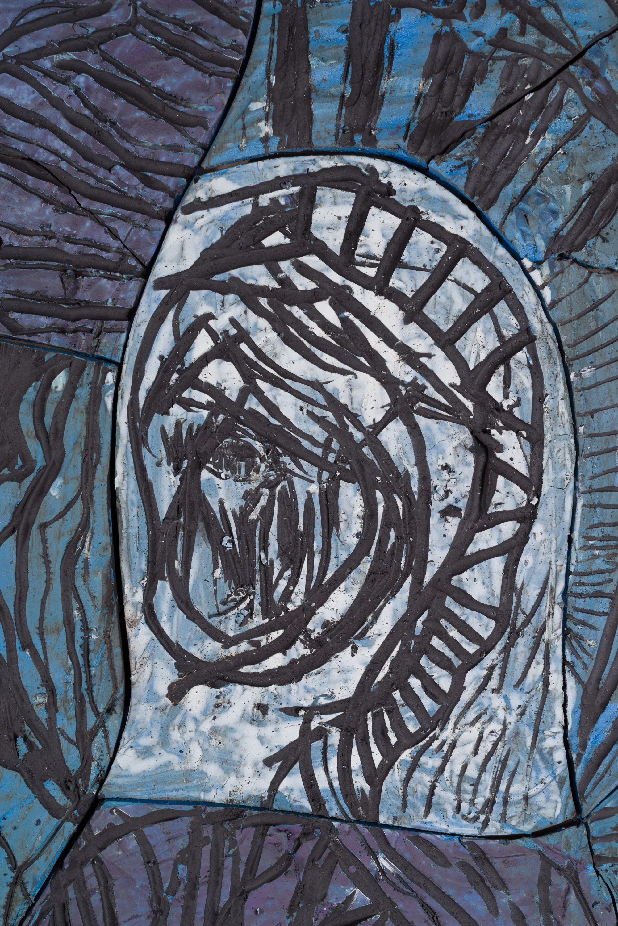 Fresque moyenne 6, céramique, 112 x 60 cm, 2025