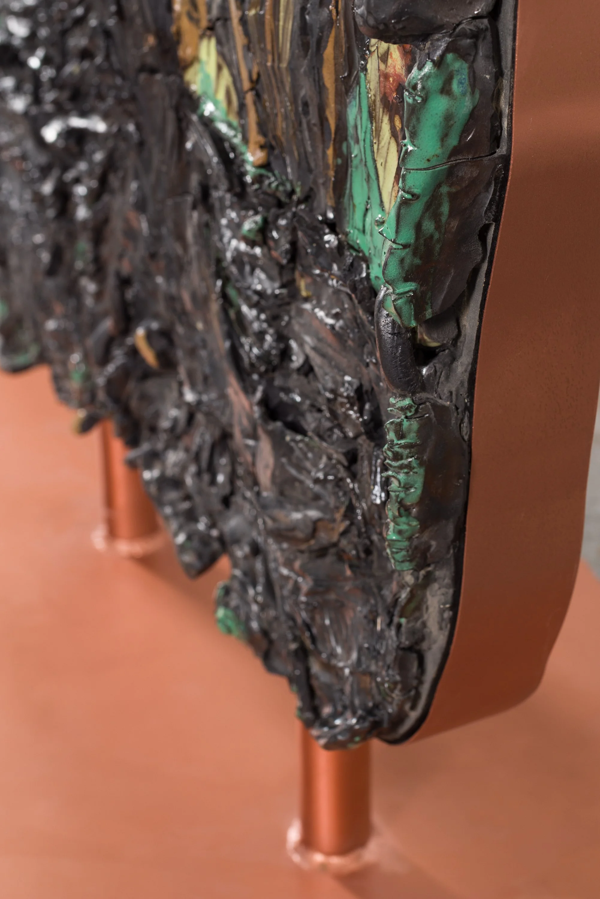 Sculpture 1, ceramic, metal structure, 2024