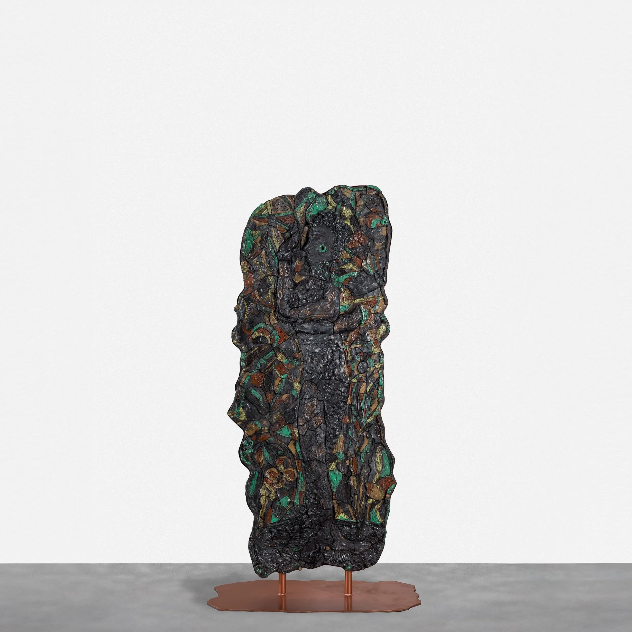 Sculpture 1, ceramic, metal structure, 2024