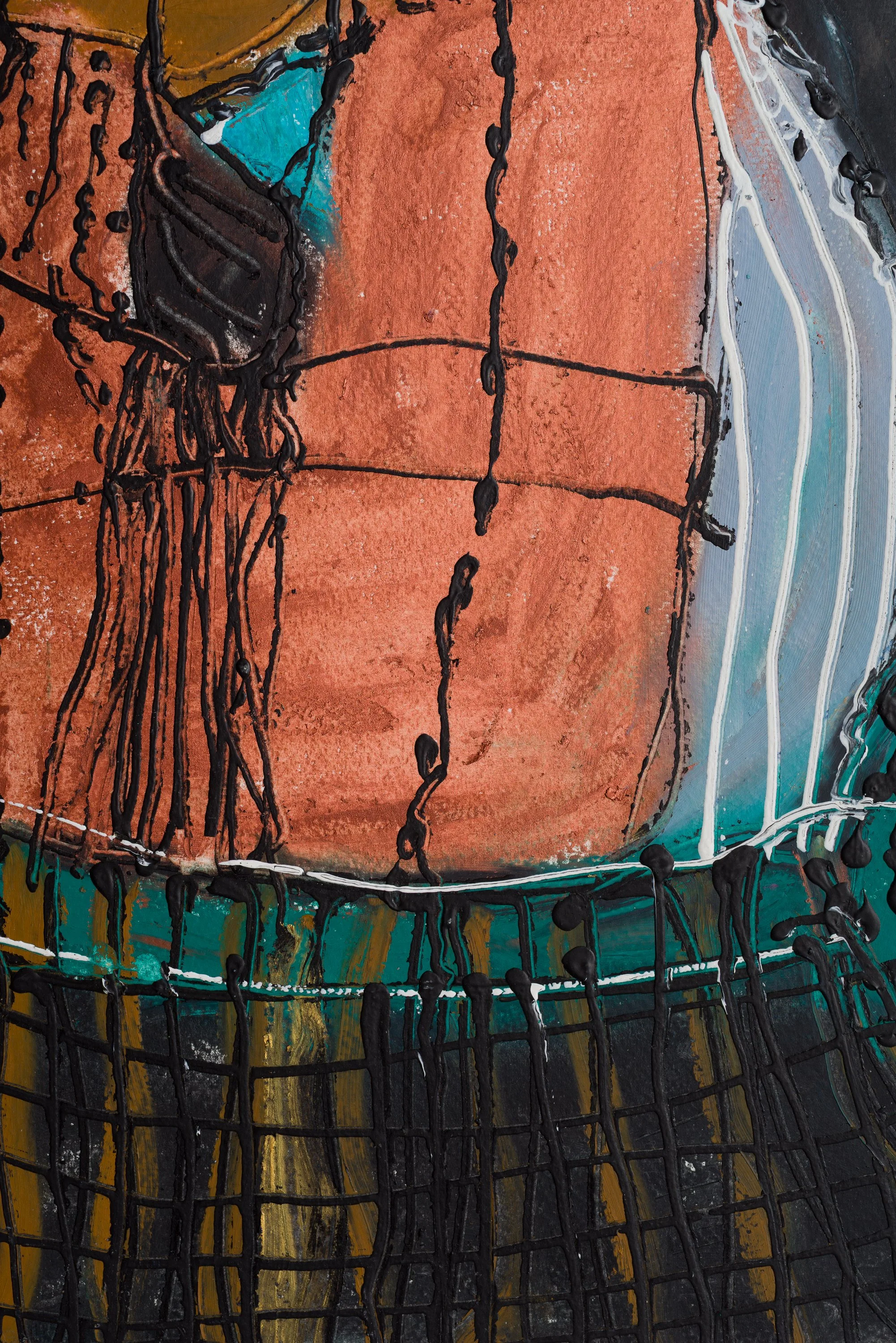 Drawing 5, oil and acrylic on paper, 76 x 56 cm, 2025