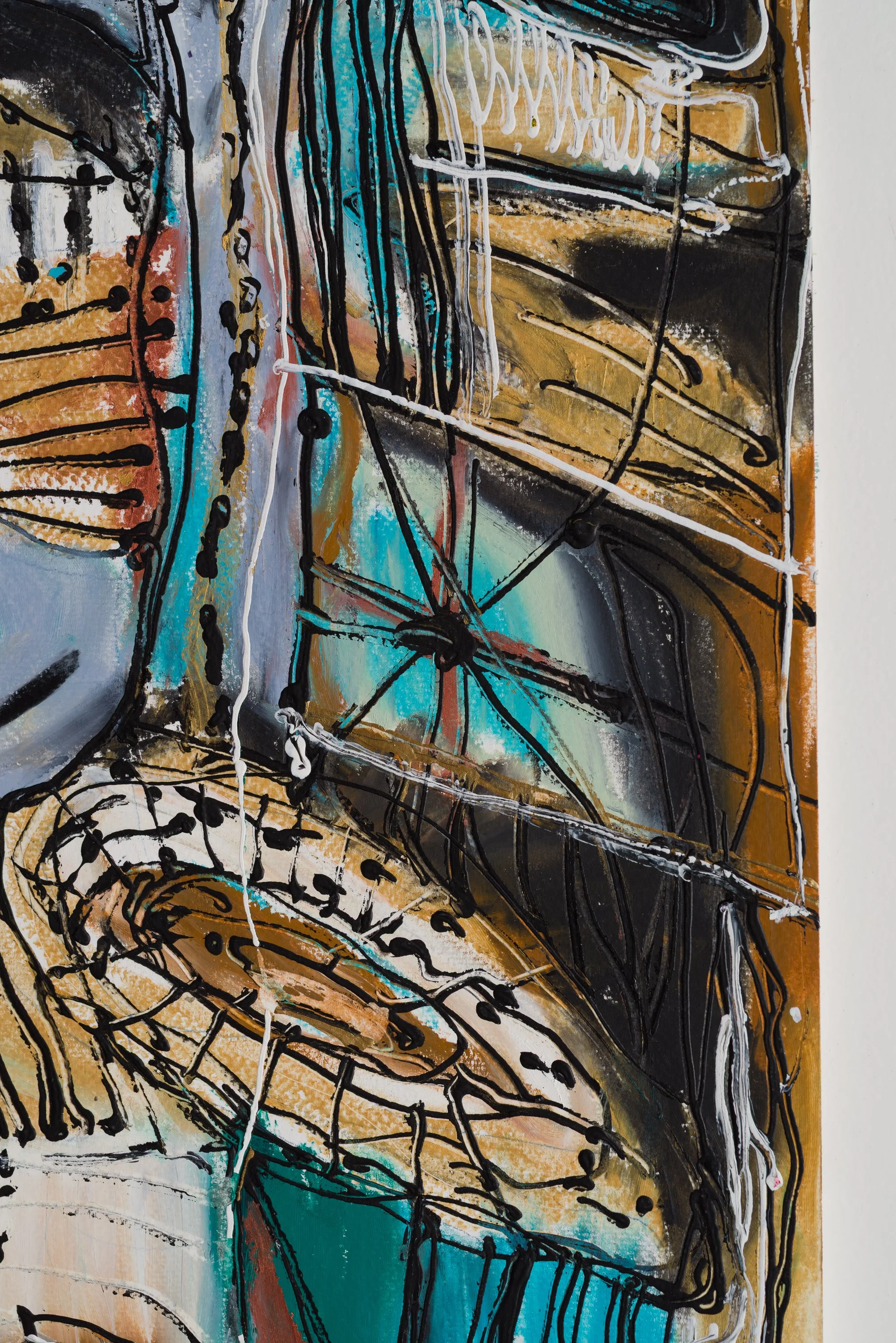 Drawing 5, oil and acrylic on paper, 76 x 56 cm, 2025
