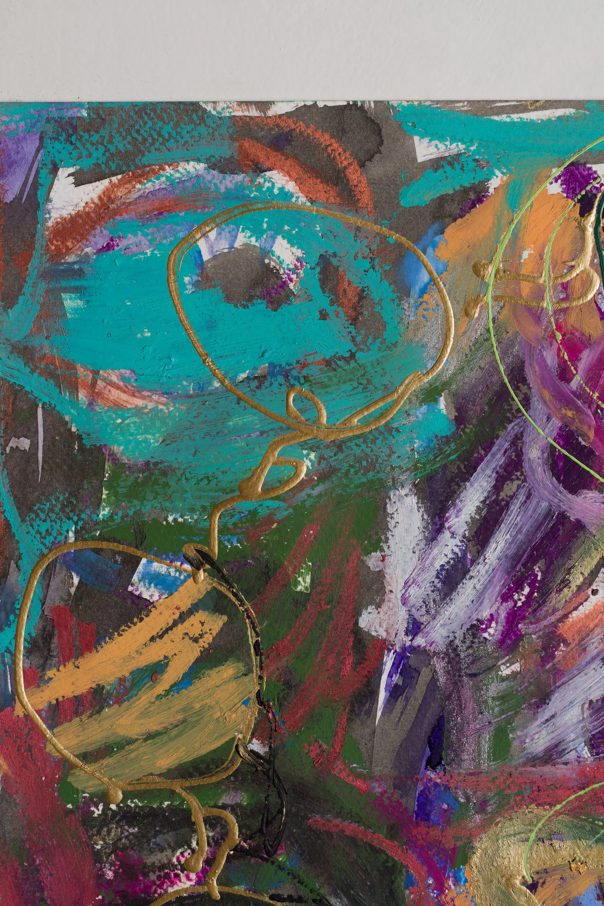 Drawing 7, oil and acrylic on paper, 76 x 56 cm, 2025