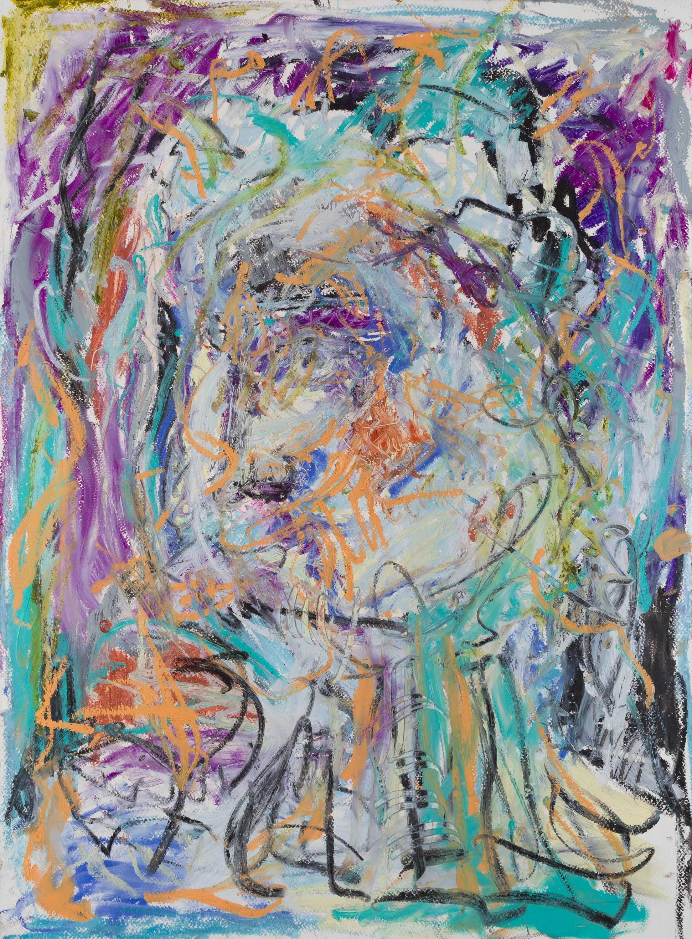 Drawing 1, oil on paper, 76 x 56 cm, 2025