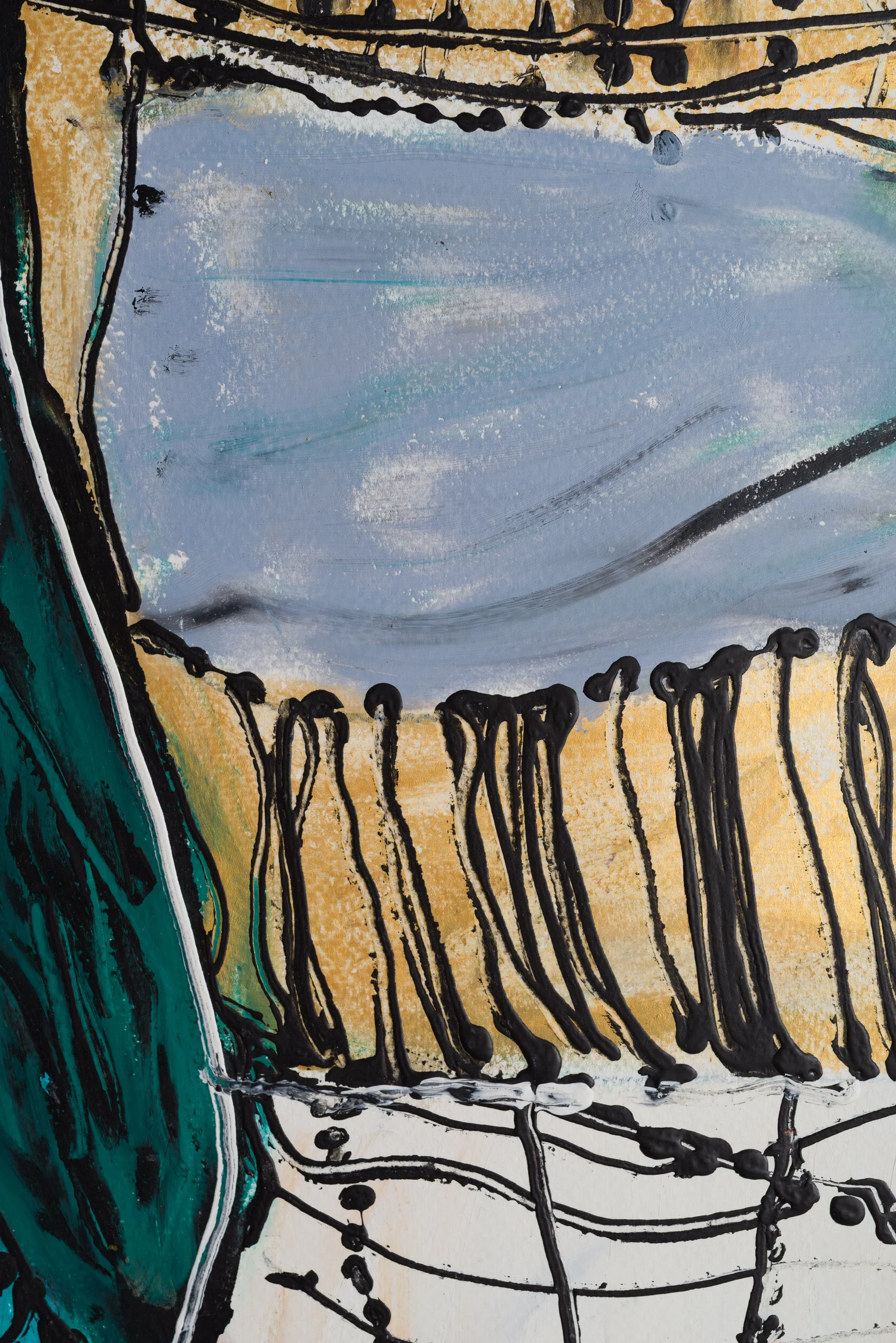 Drawing 5, oil and acrylic on paper, 76 x 56 cm, 2025