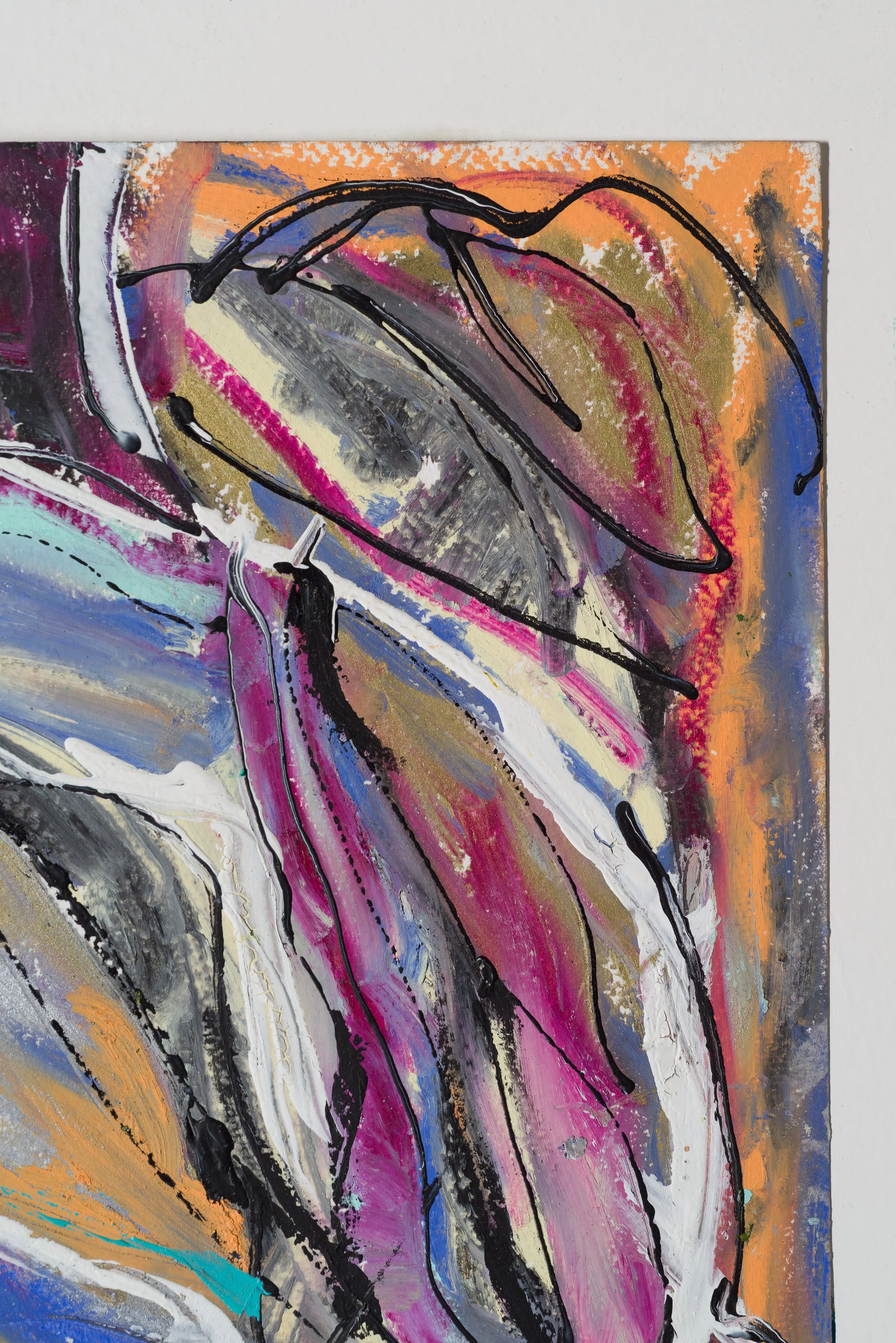 Drawing 11, oil and acrylic on paper, 76 x 56 cm, 2025