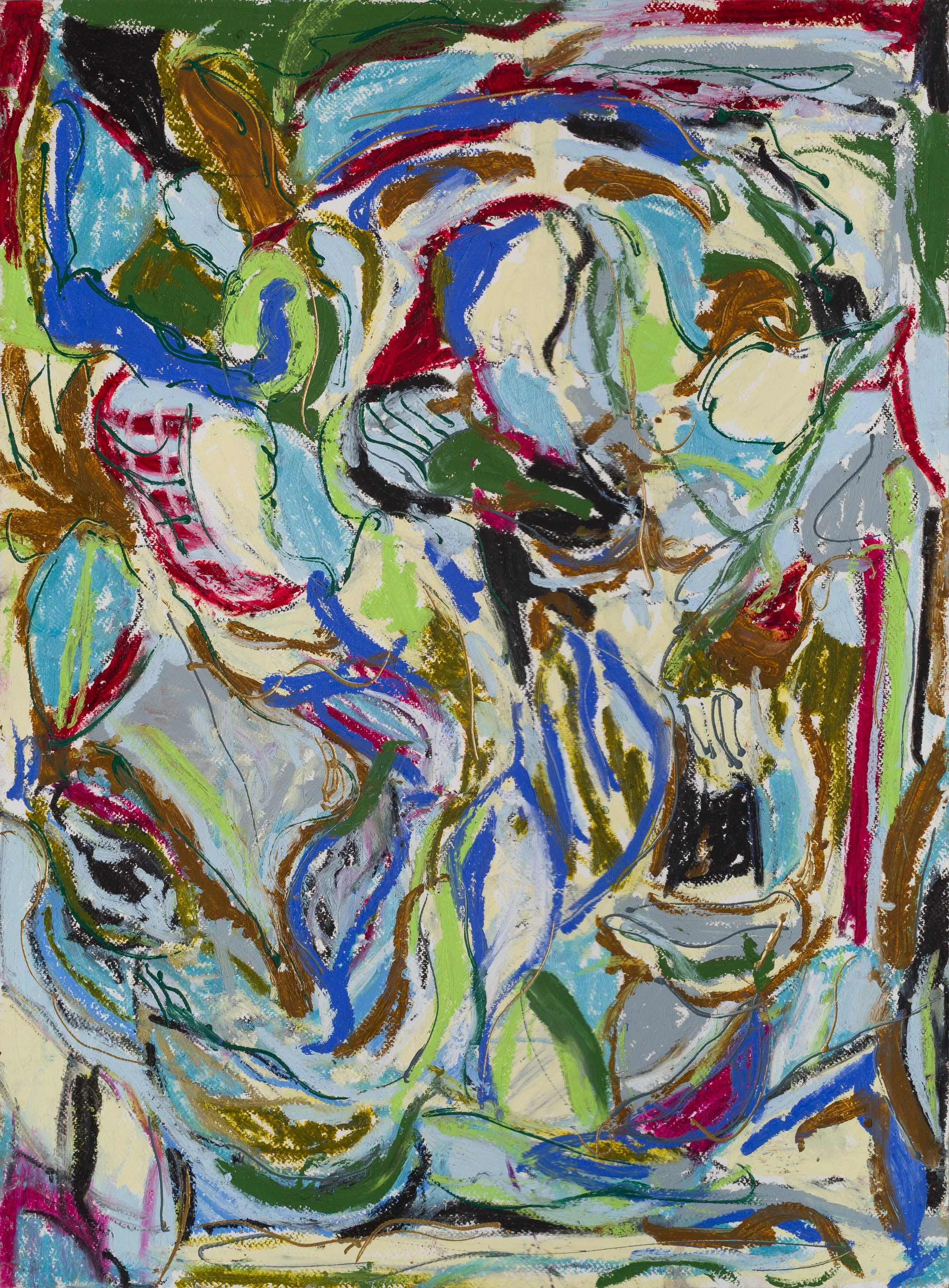 Drawing 6, oil and acrylic on paper, 76 x 56 cm, 2025