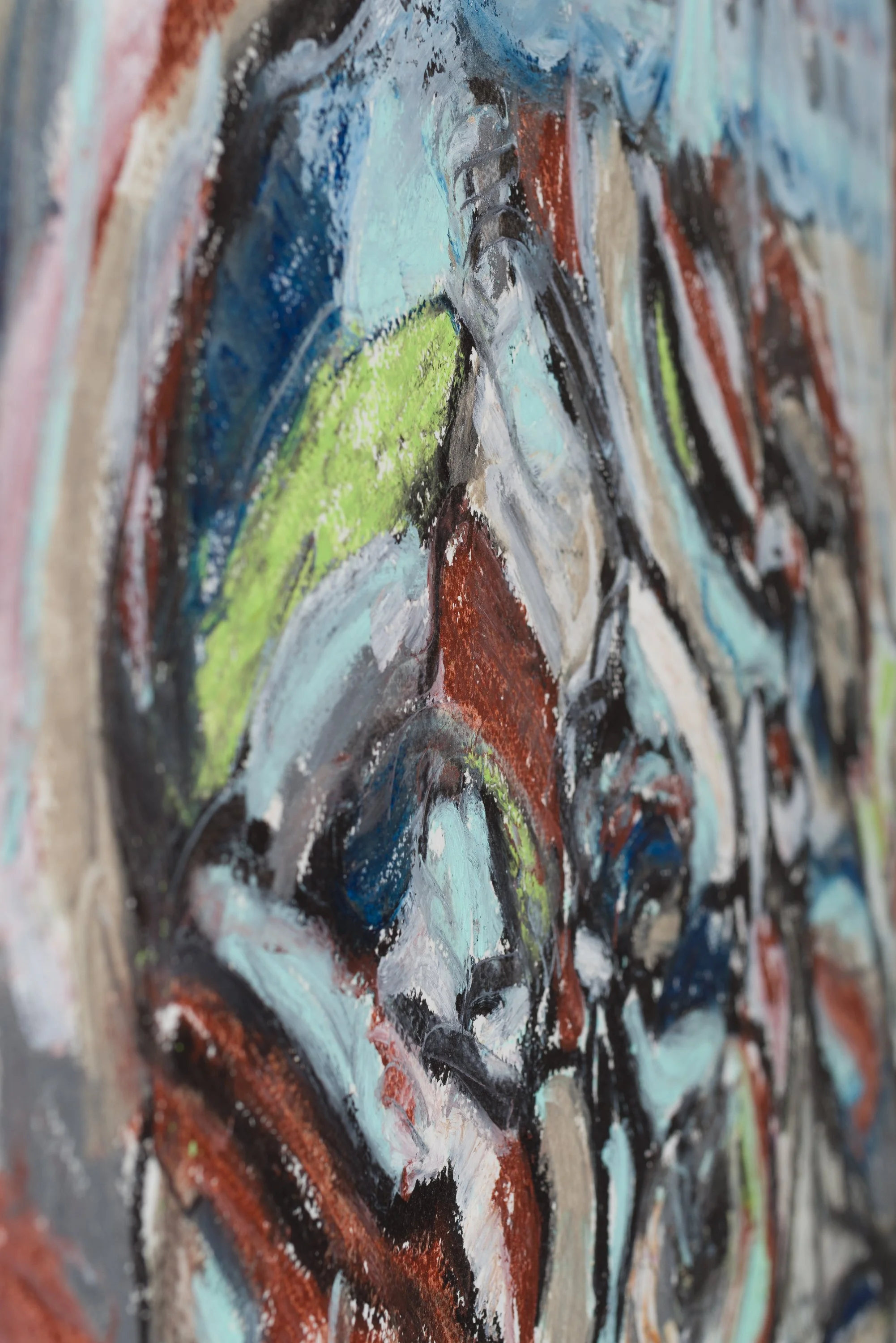 Drawing 12, oil and acrylic on paper, 76 x 56 cm, 2025