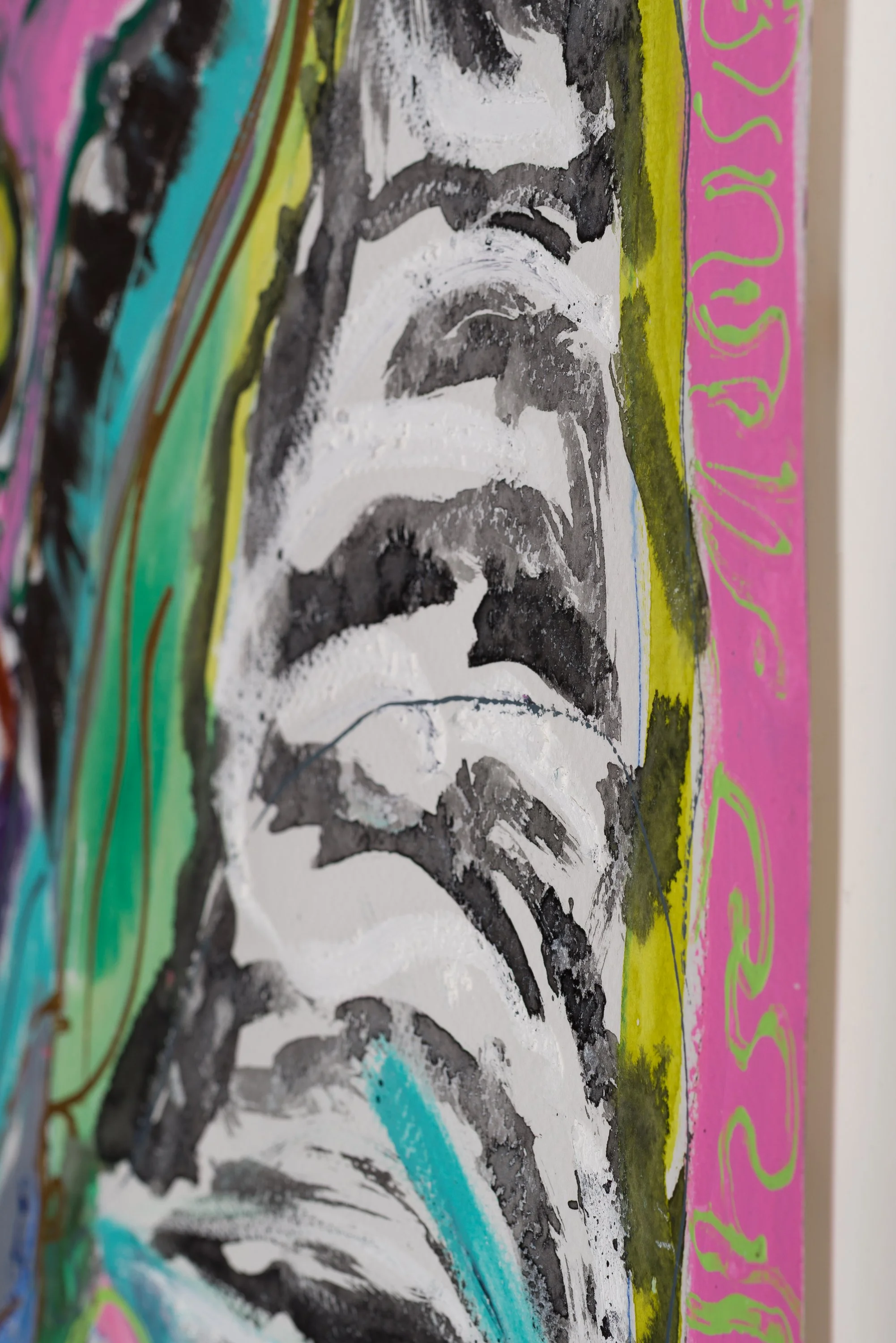 Drawing 9, oil and acrylic on paper, 76 x 56 cm, 2025