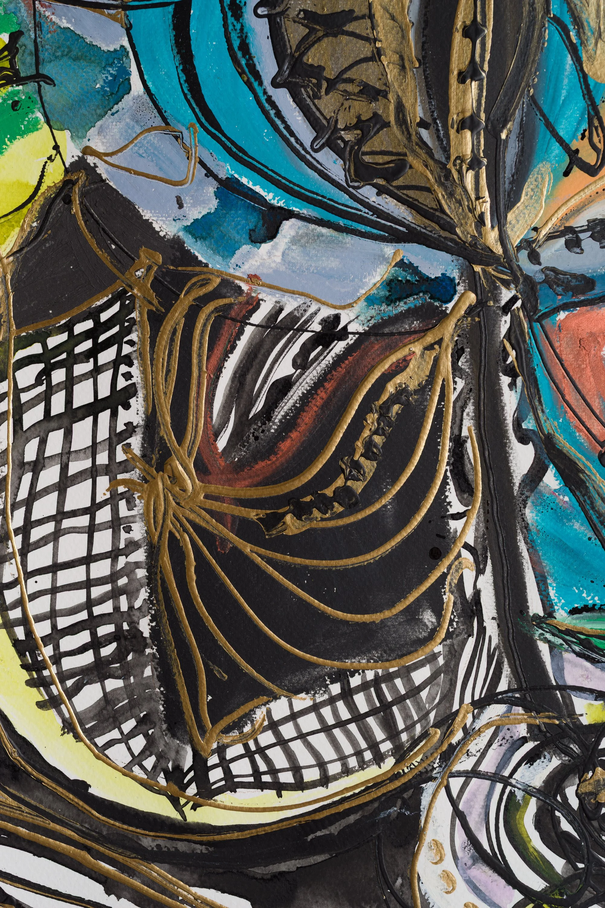 Drawing 13, oil and acrylic on paper, 76 x 56 cm, 2025