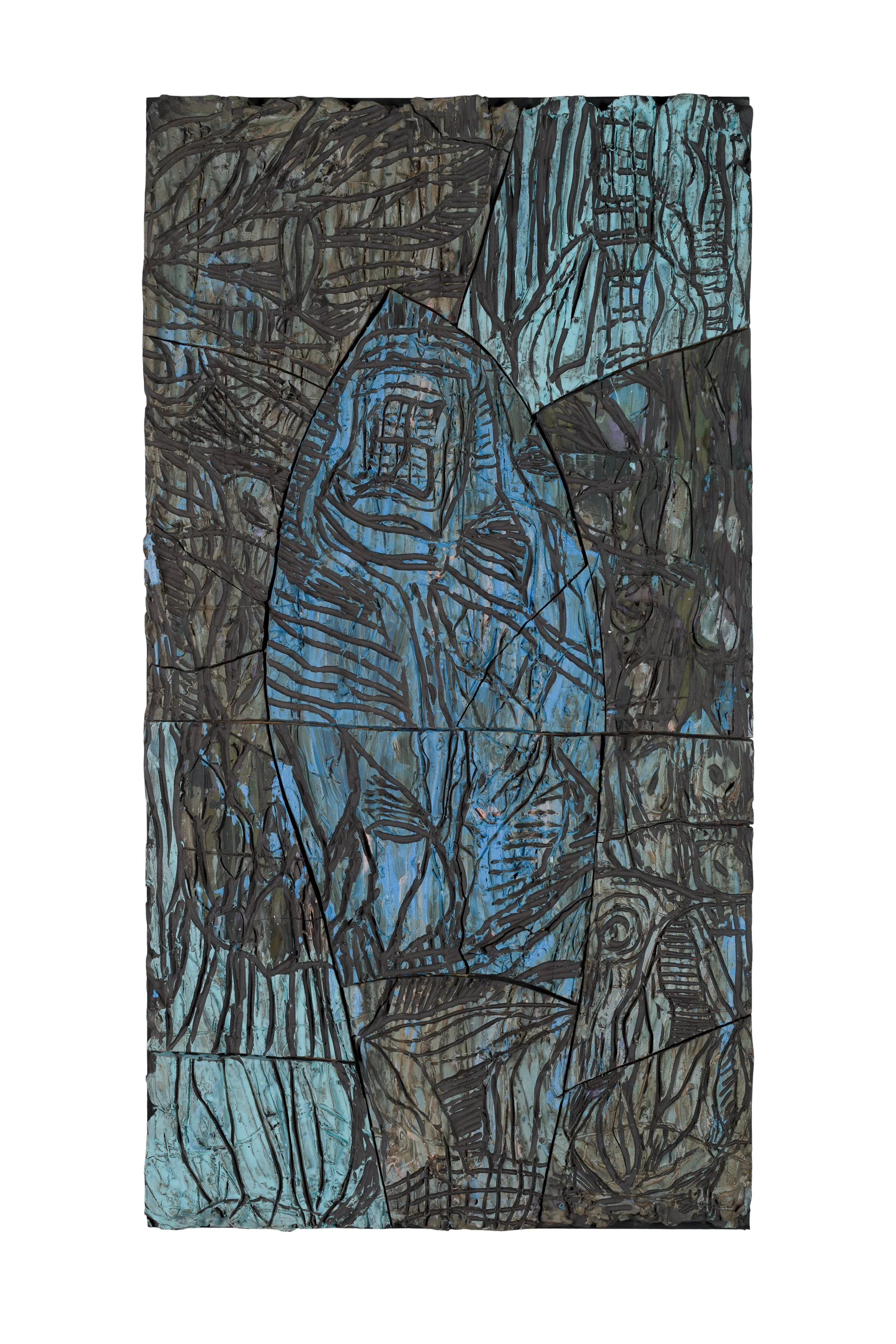 Fresque moyenne 5, céramique, 112 x 60 cm, 2025