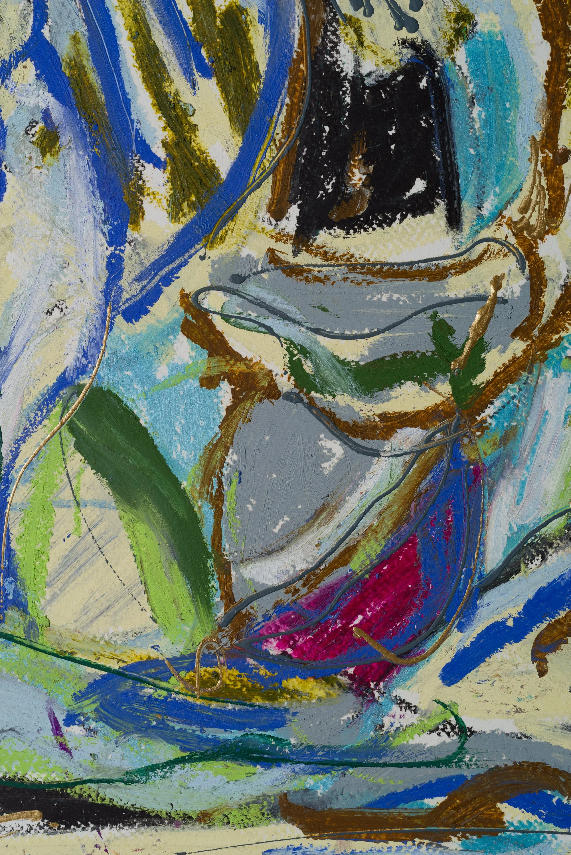 Drawing 6, oil and acrylic on paper, 76 x 56 cm, 2025
