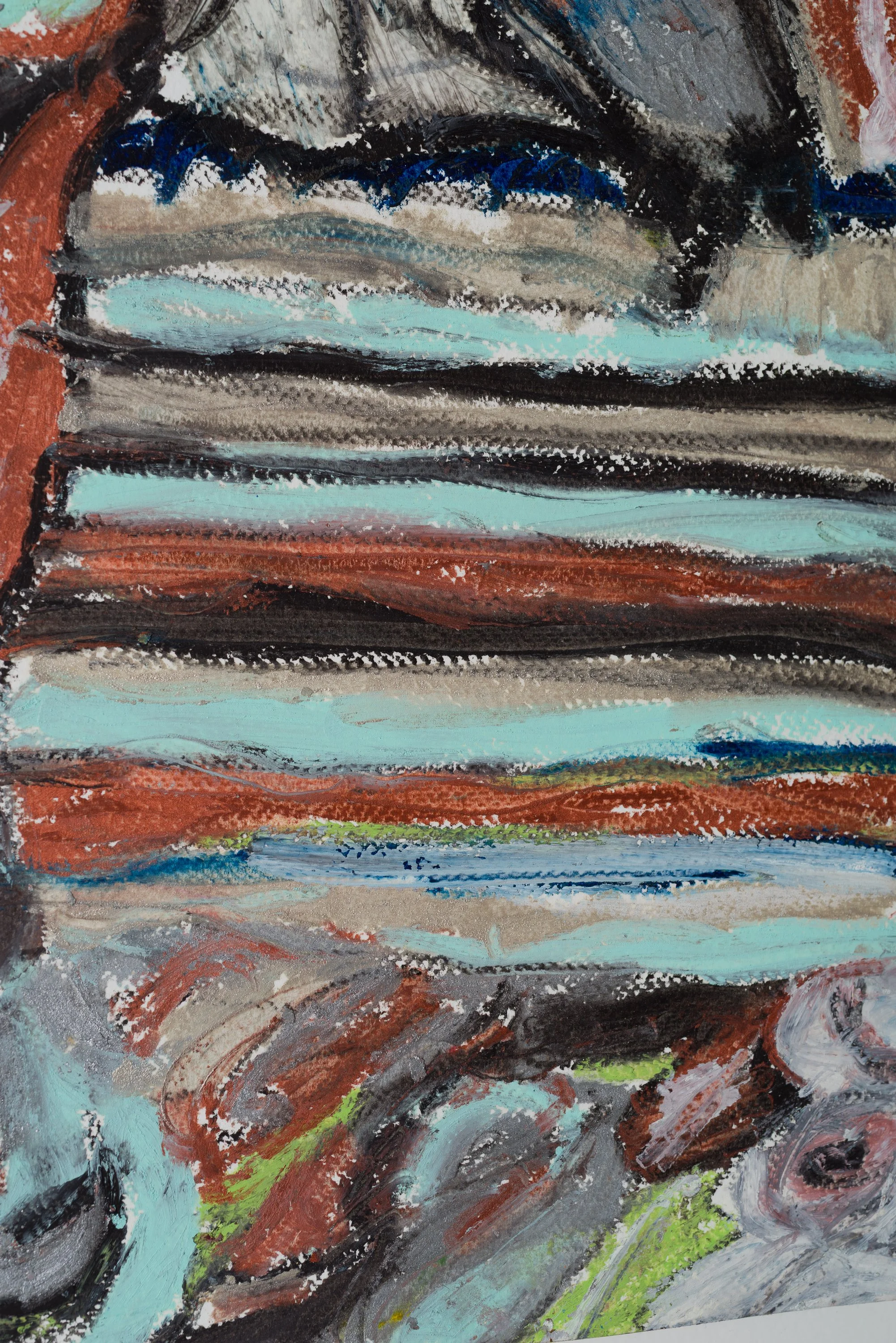 Drawing 12, oil and acrylic on paper, 76 x 56 cm, 2025