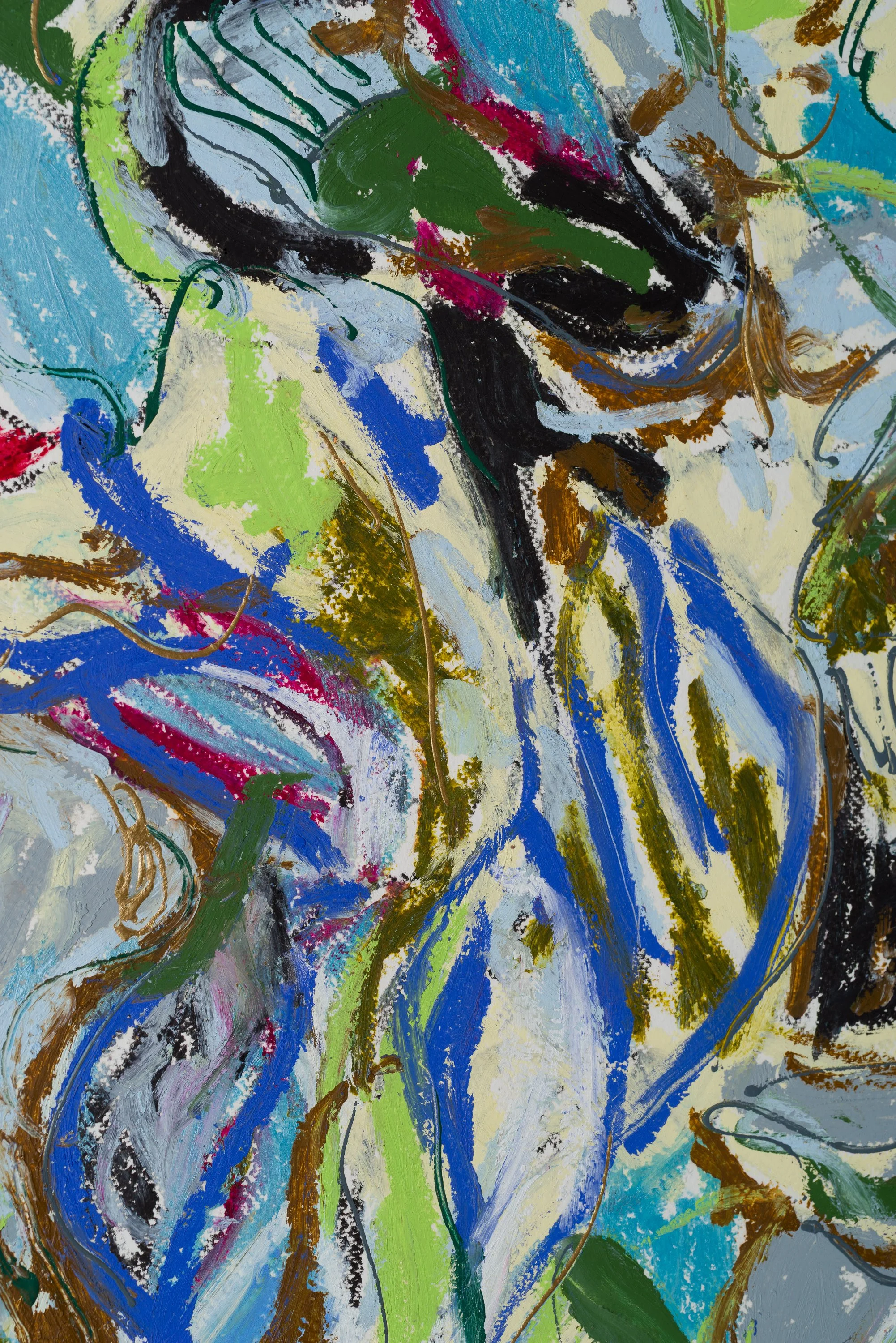 Drawing 6, oil and acrylic on paper, 76 x 56 cm, 2025