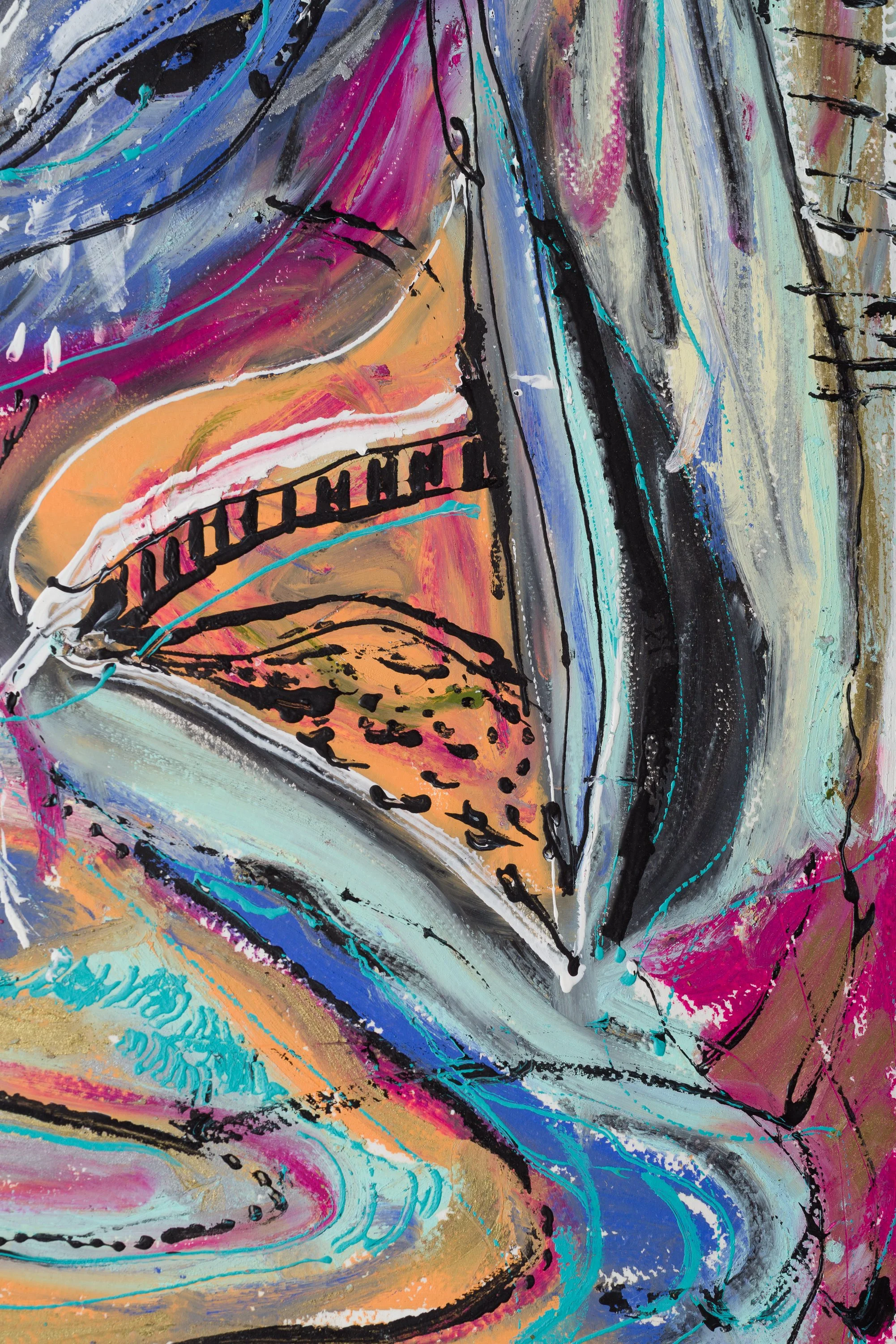 Drawing 11, oil and acrylic on paper, 76 x 56 cm, 2025