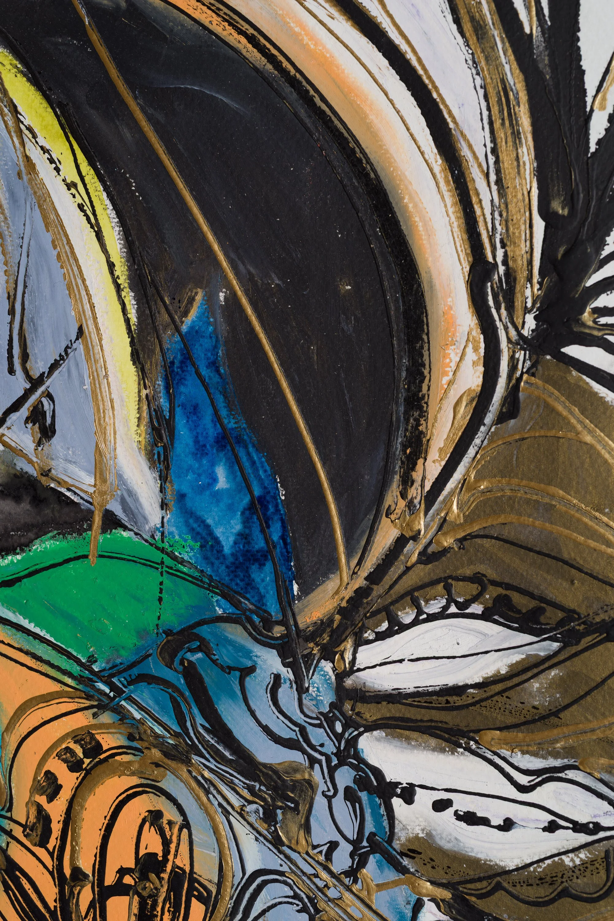 Drawing 13, oil and acrylic on paper, 76 x 56 cm, 2025