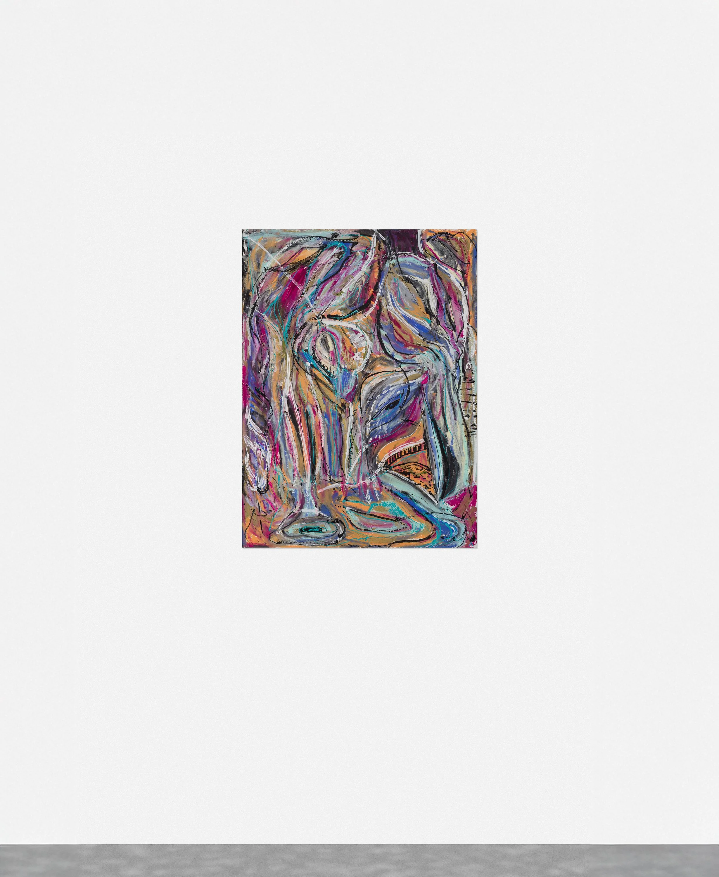 Drawing 11, oil and acrylic on paper, 76 x 56 cm, 2025