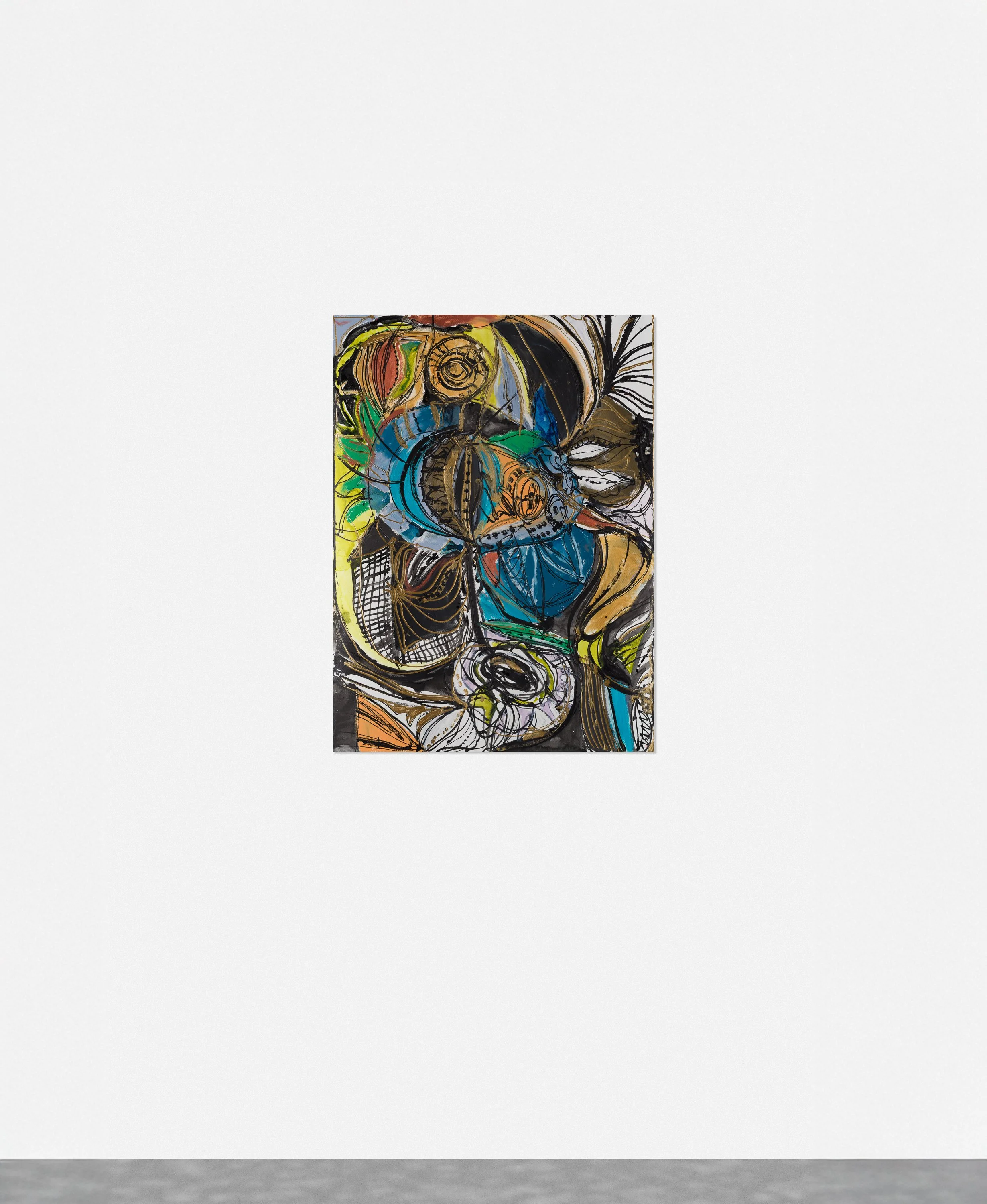 Drawing 13, oil and acrylic on paper, 76 x 56 cm, 2025