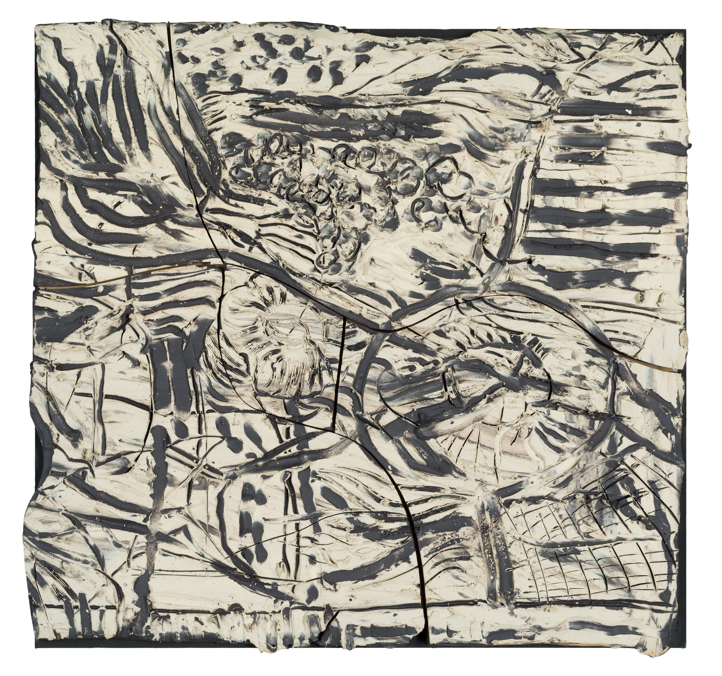Fresque petite 1, céramique, 59 x 57 cm, 2025