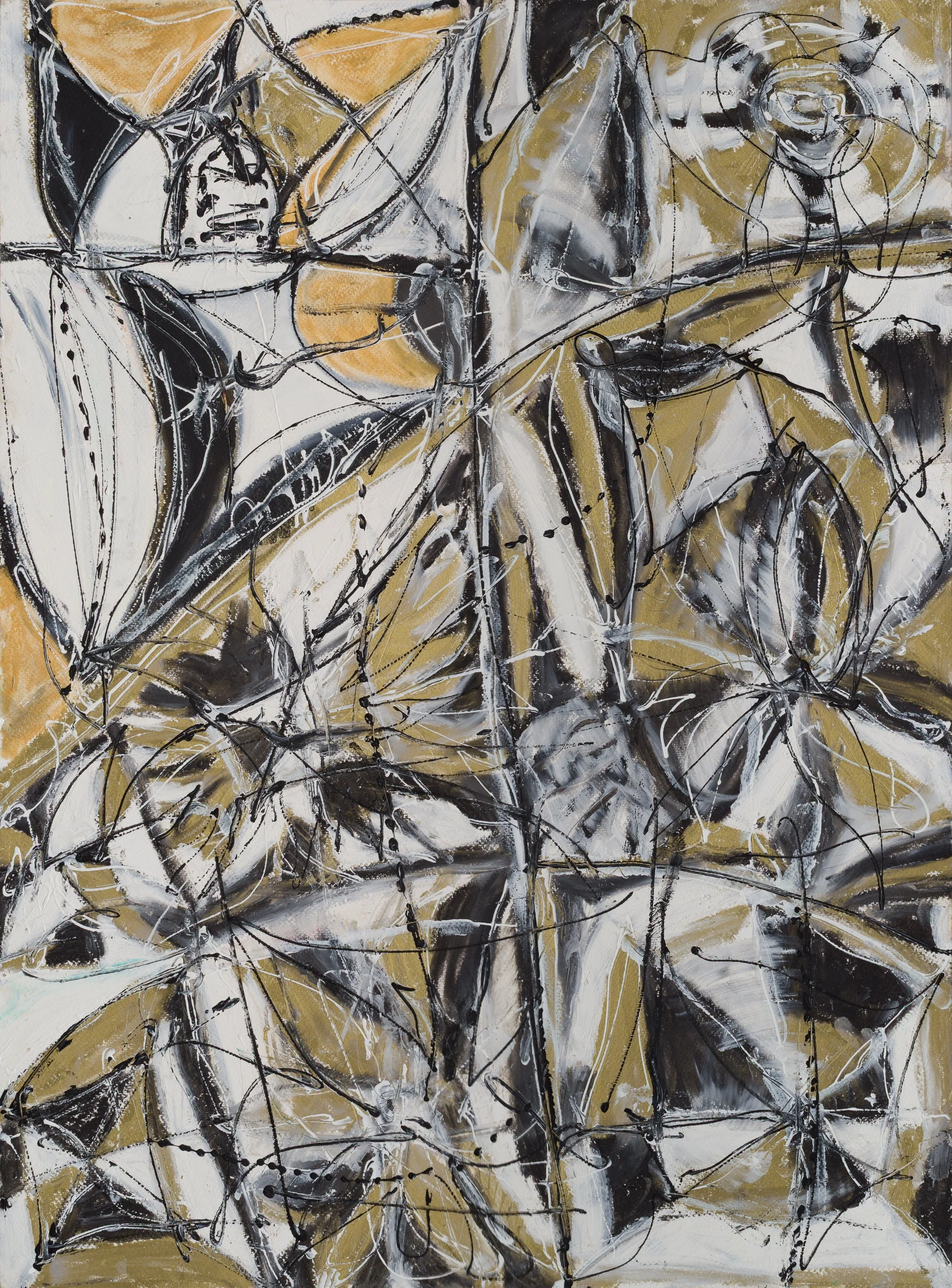 Drawing 2, oil and acrylic on paper, 76 x 56 cm, 2025