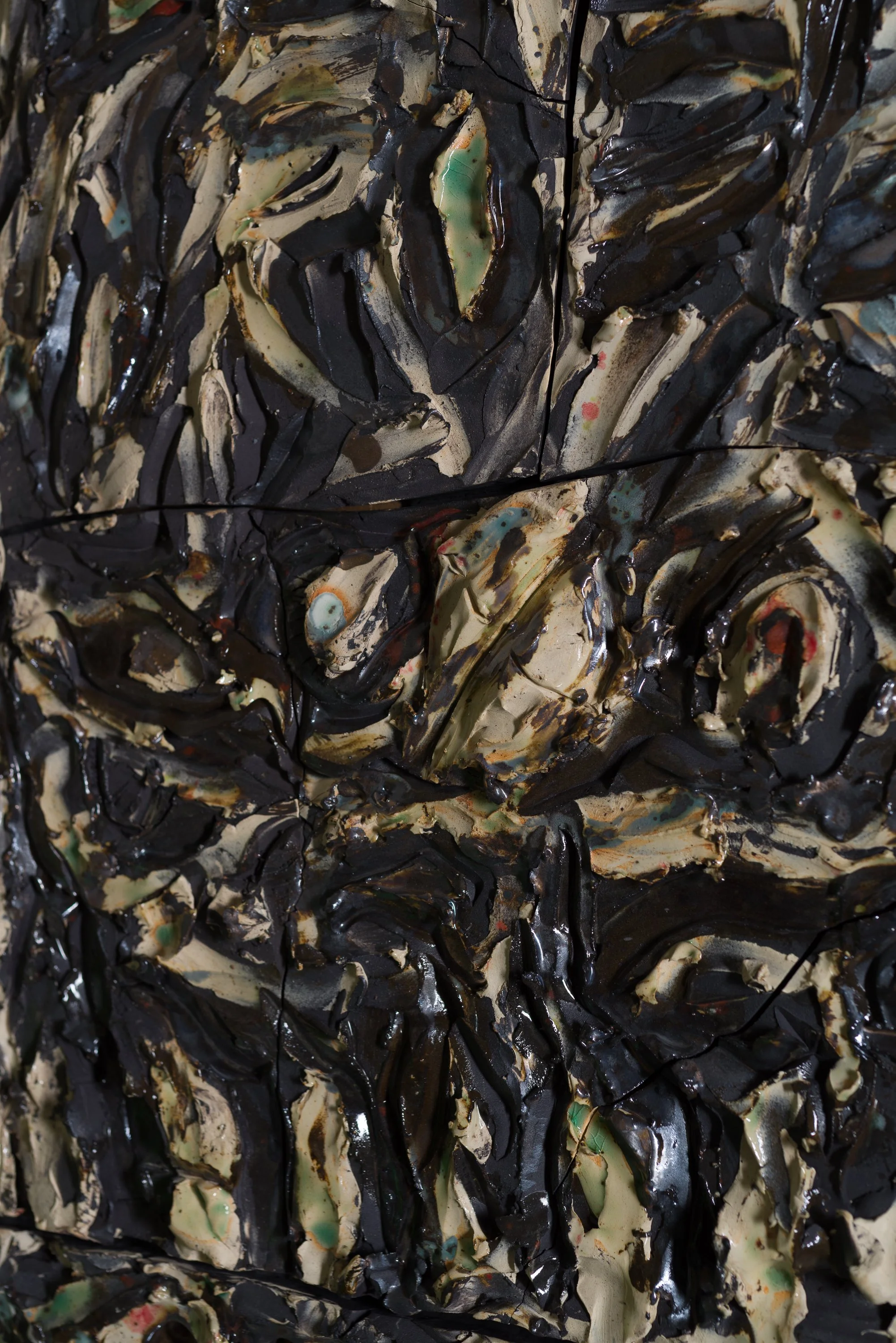 Fresque grande 2, céramique, 230 x 203 cm, 2025