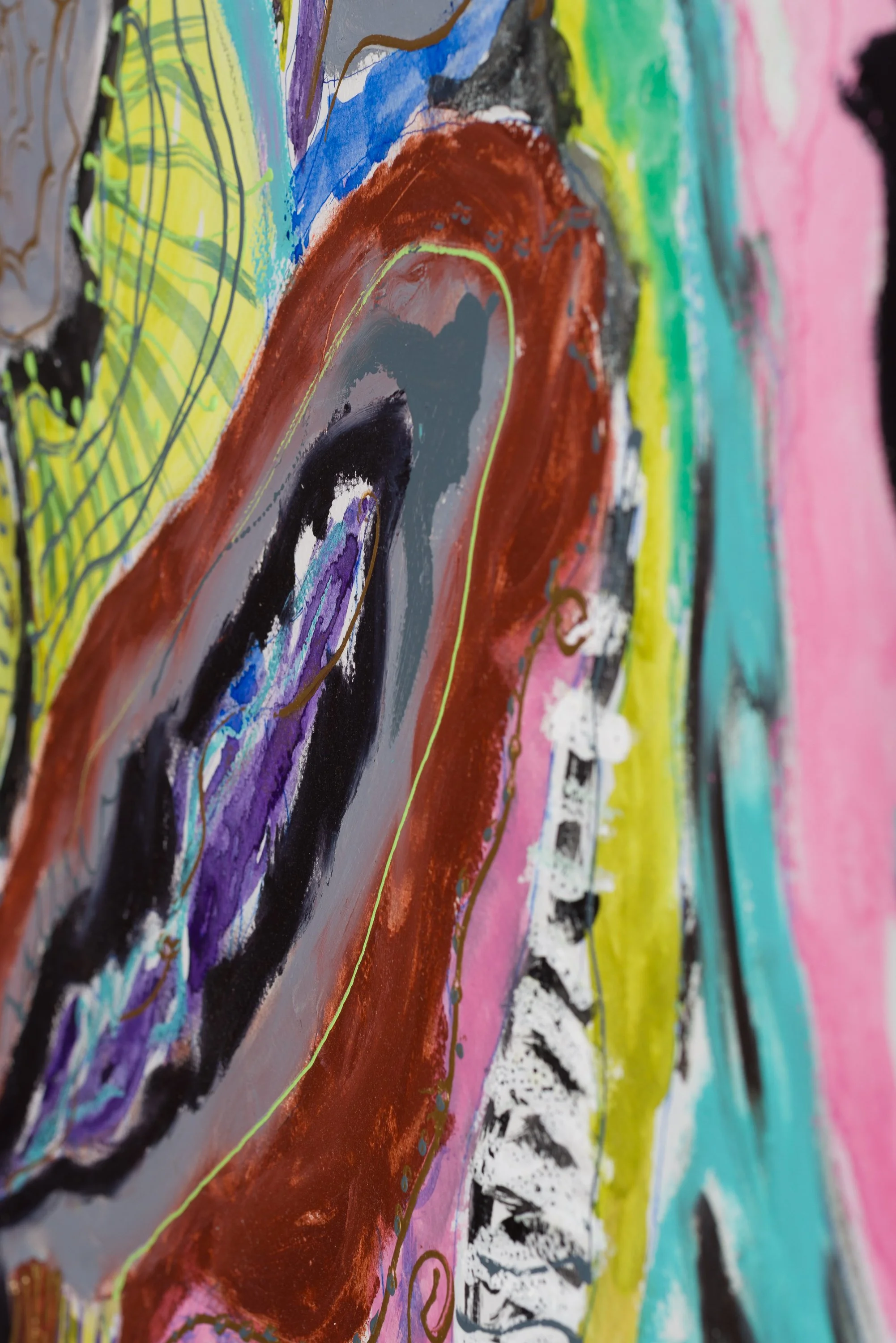 Drawing 9, oil and acrylic on paper, 76 x 56 cm, 2025