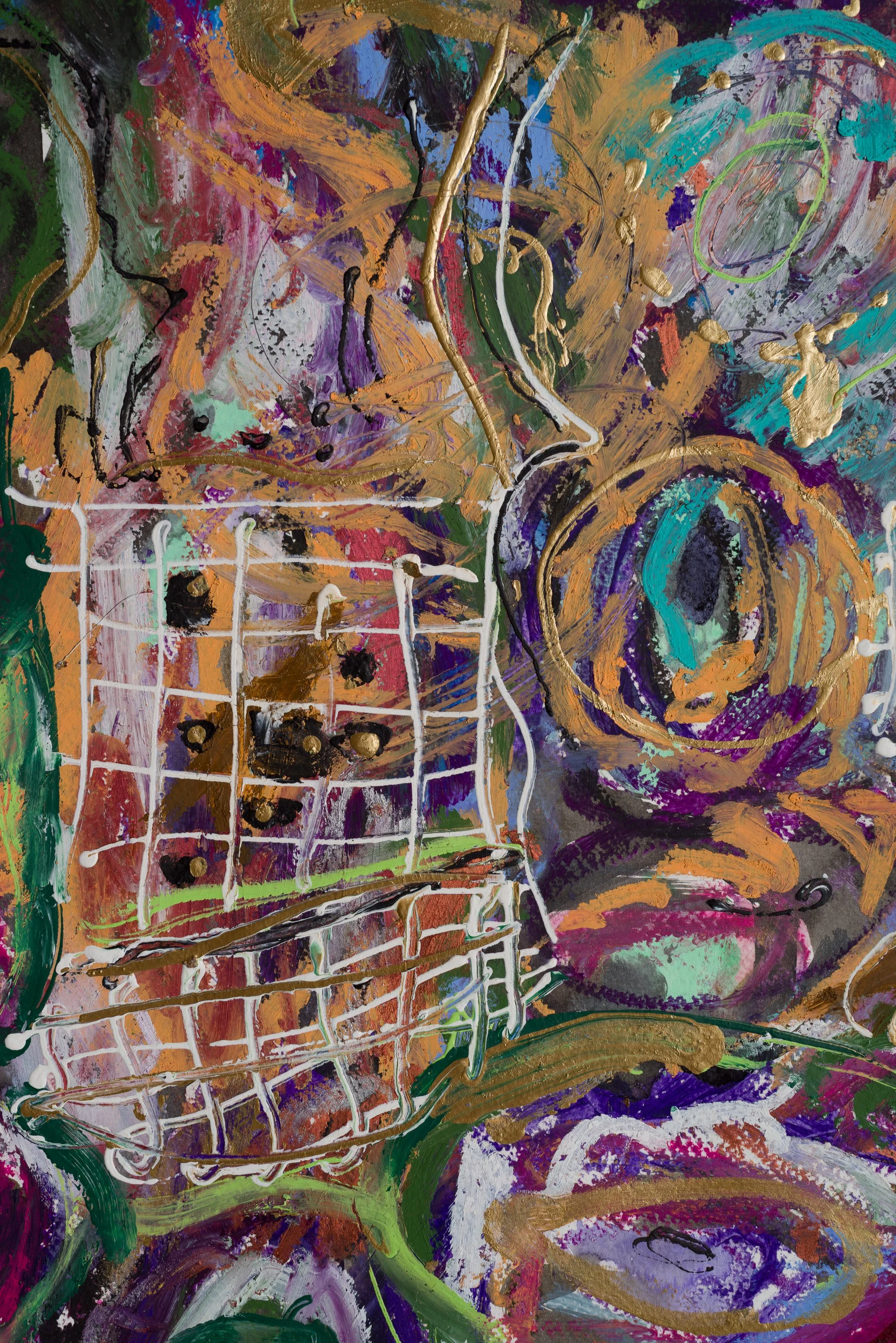 Drawing 7, oil and acrylic on paper, 76 x 56 cm, 2025