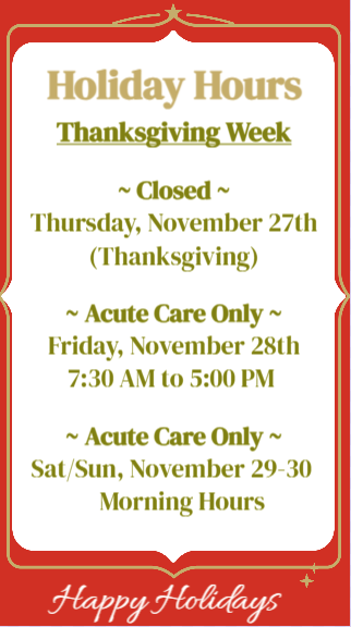 Thanksgiving Holiday Hours