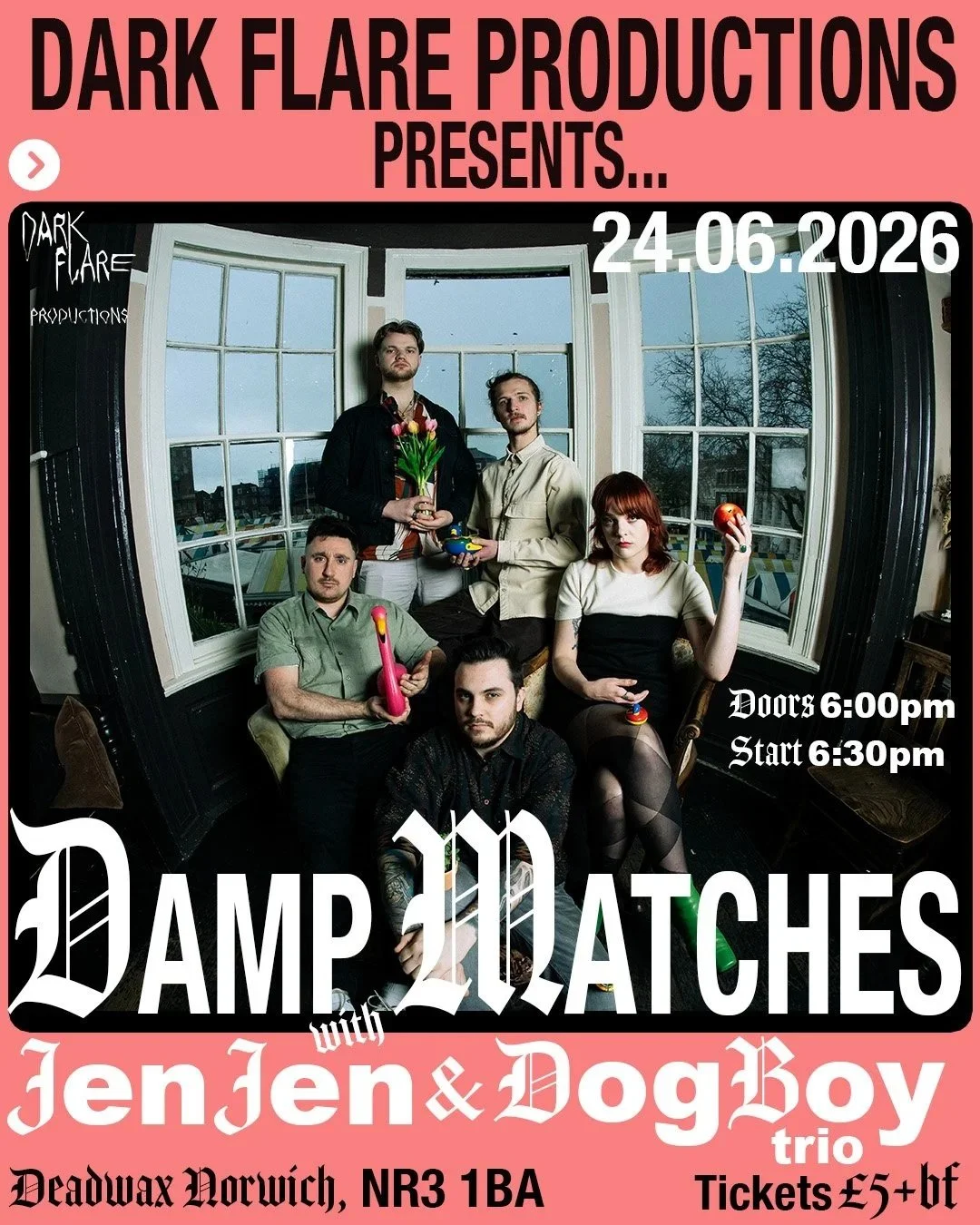 DARK FLARE PRODUCTIONS PRESENTS: DAMP MATCHES - JENJEN - DOG BOY TRIO