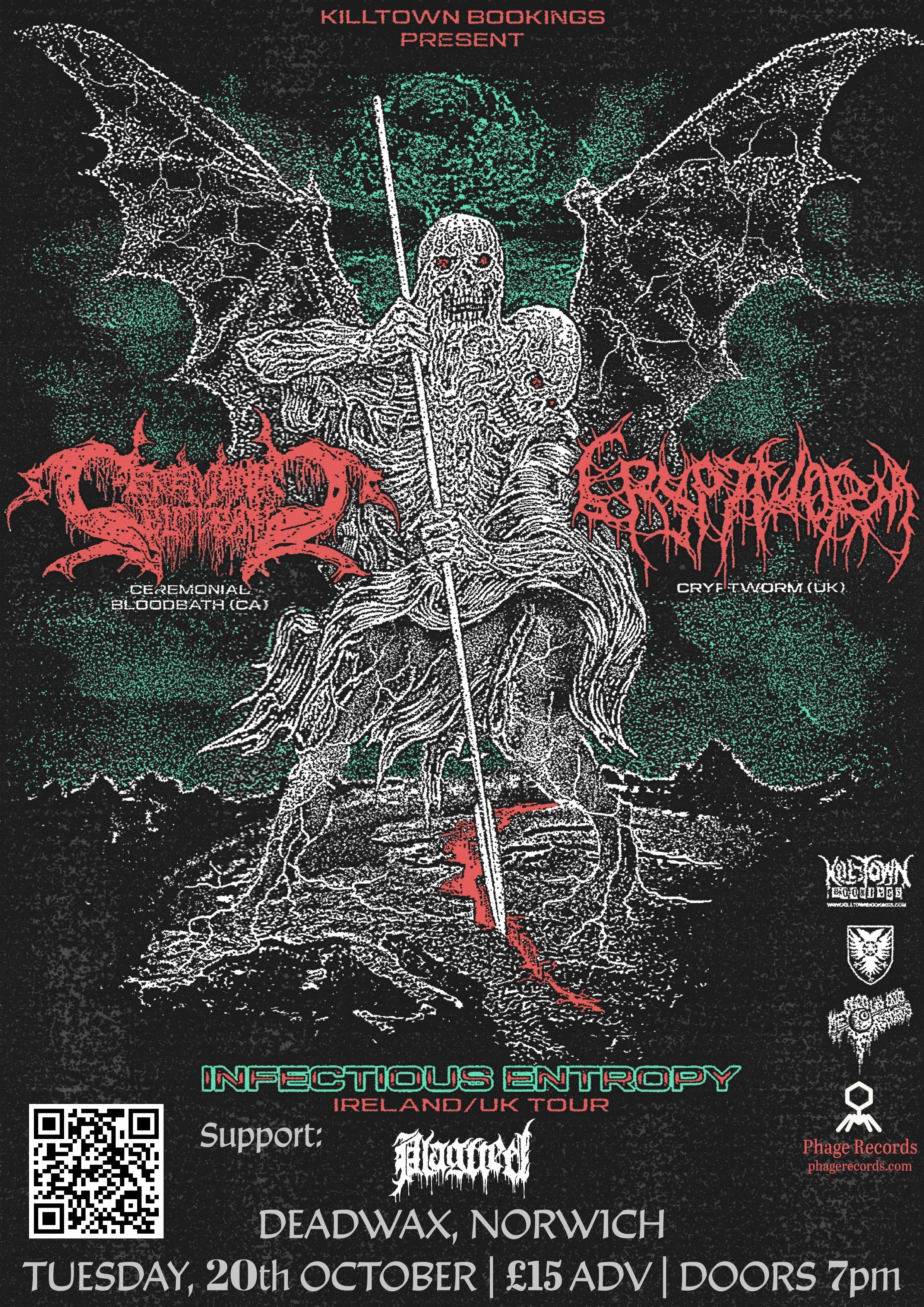phage records &amp; killtown present: ceremonial bloodbath, cryptworm, plagued